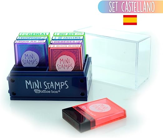 Pack de Sellos Motivacionales Mini en Castellano - 8 Diseños Didácticos para Profesores