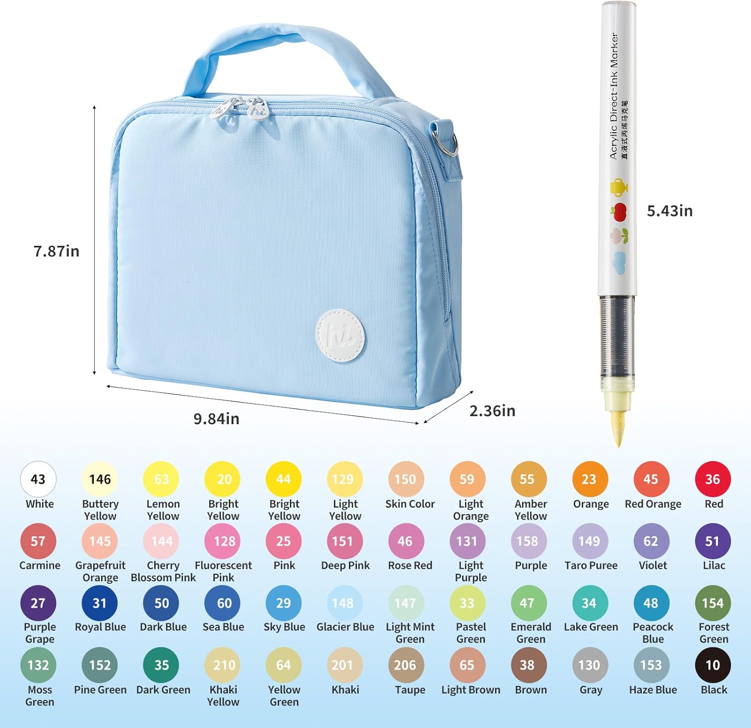Acrylic Paint Markers and Pens, Skin-Safe & Washable, 48 Colors Fine Tip with Portable Case, Professional Art Supplies for Rock Glass Wood Canvas, Perfect for School, Birthday Christmas Gifts