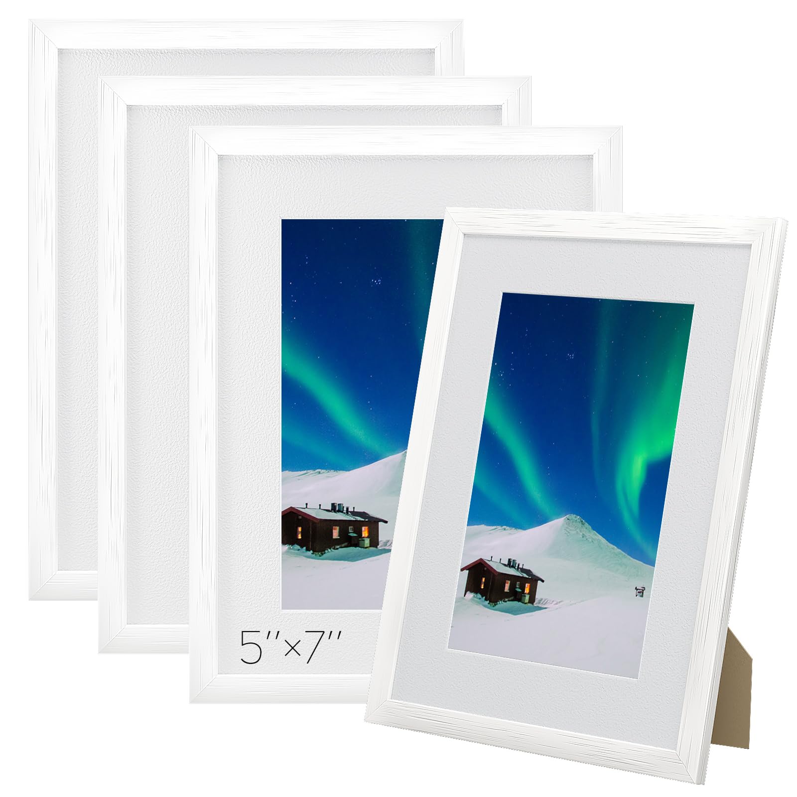5x7 Black Wood Picture Frames 4 Packs - Wall & Tabletop Display for Photos Posters Certificates - Horizontal and Vertical Display - Versatile & Shatterproof - Perfect for Office,Gallery,Home,Store