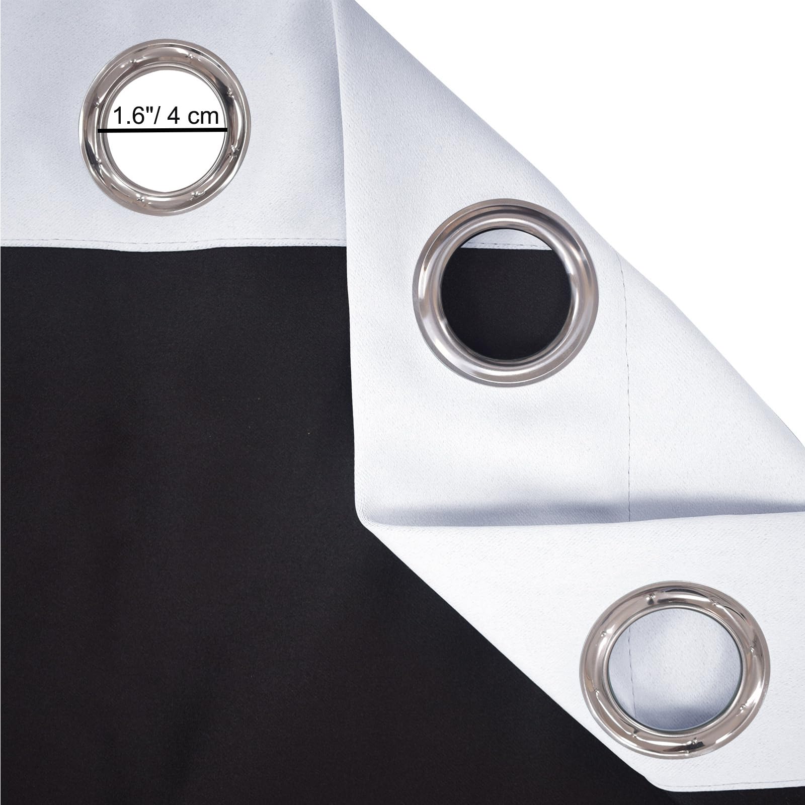 Cortinas opacas térmicas para dormitorio y sala de estar, diseño grueso con ojales, 259 cm de ancho x 213 cm de caída, panel blanco, ideal para privacidad y aislamiento