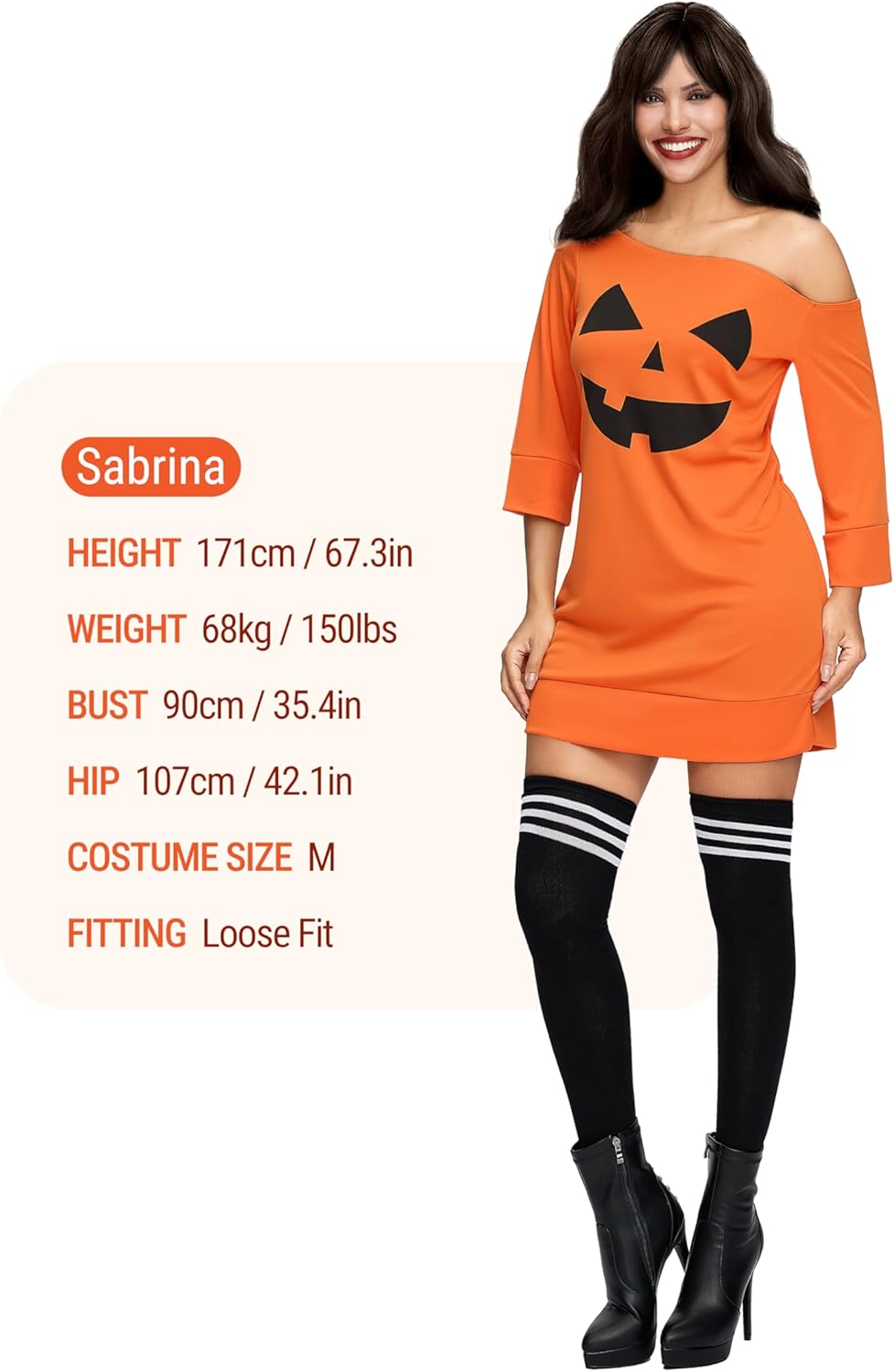 Spooktacular Creations Adult Women Pumpkin Costume, Halloween Poncho for Women - Image 4