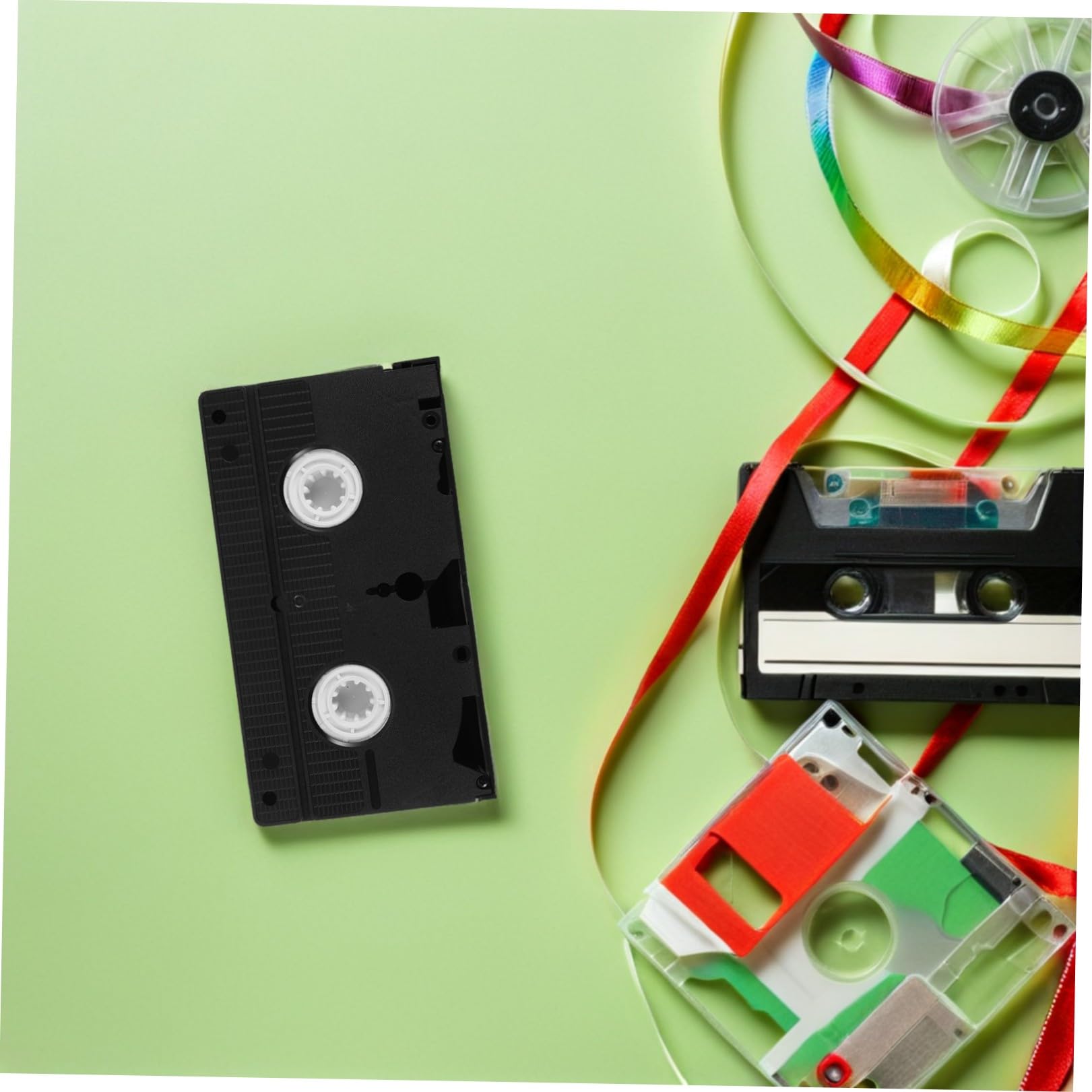 Pulitore per Testine Vcr a Secco per Videoregistratori, Facile da Usare, in Plastica Nera, Kit la Pulizia Cassette per Uso Domestico e Home Cinema