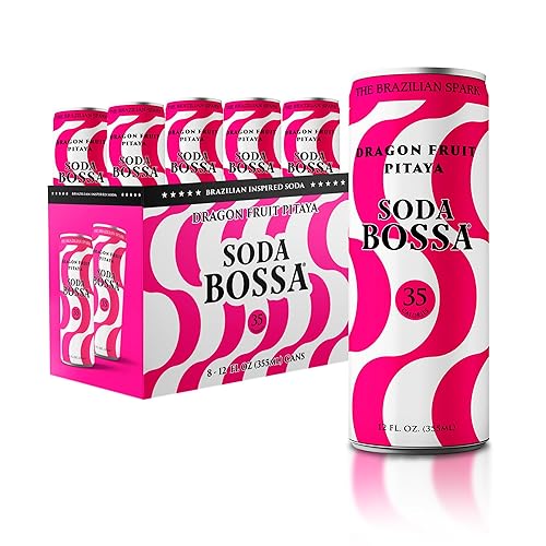 Miniatura 1 de Soda Bossa Soda espumosa, fruta del dragón, baja en calorías, sin gluten, sin culpa y bebida gaseosa  Soda natural  Soda artesanal latas  caja de