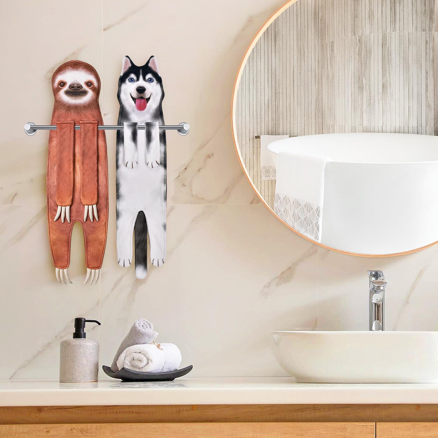 Serviettes Mains Pingouin Mignon – Lot Amusant Cuisine & Salle De Bain – Cadeau Adorable Enfants & Adultes