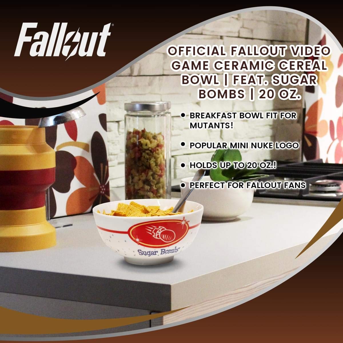 フォールアウト シュガーボム 朝食用シリアル　容器　スプーン　プレート Amazon.co.jp: JUST FUNKY Fallout Sugar Bomb シリアルボウル
