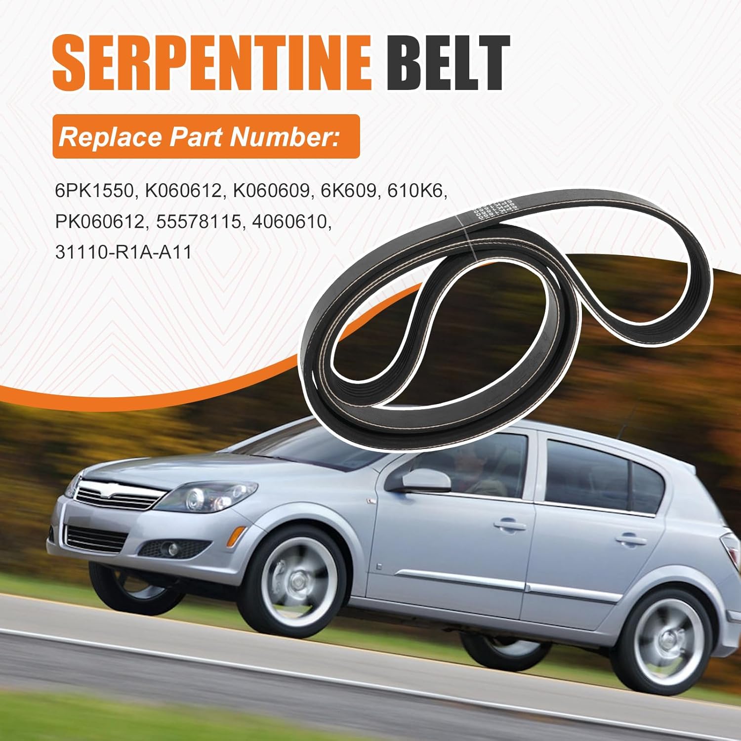 Serpentine Drive Belt Tensioner Kit Fits for Chevy Sonic 1.8L 2013-2018, Cruze 2013-2015, Cruze Limited 1.8L 2016-2016 Replace 25191534, 55563512, 6PK1550, 55578115 w/Gloves
