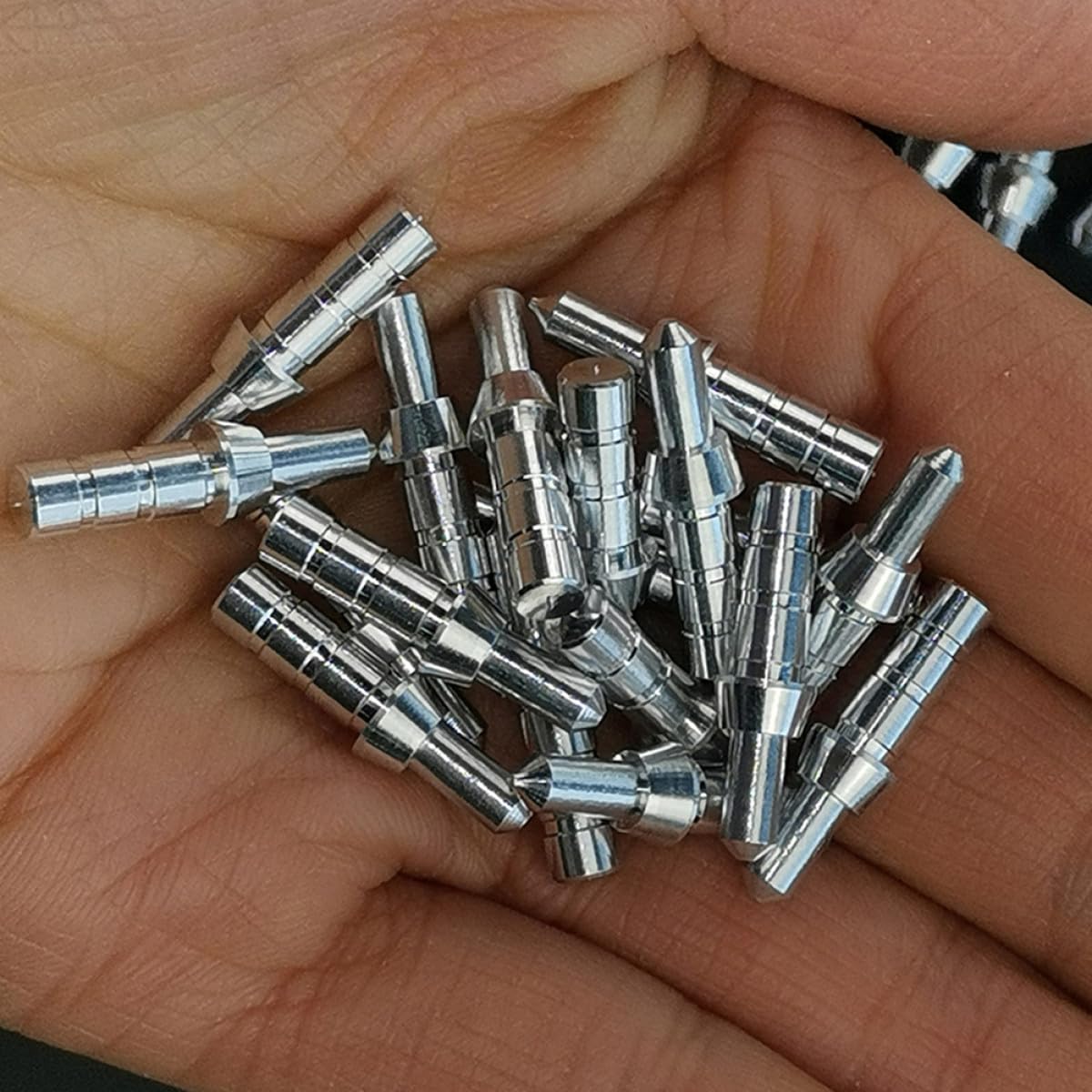 Veemoon Encoche en Aluminium 4,2 Mm Intérieur, 40 Pièces, Accessoire de Tir à L’Arc, Remplacement pour Arc à Poulies, Adapté à L’entraînement