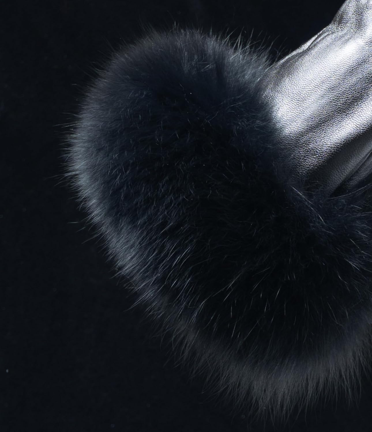 HEIZZI Real Fur Gloves - Women's Touchscreen Lambskin Leather Gloves with Real Fox Fur Cuff for Winter Driving & Dress - Image 3