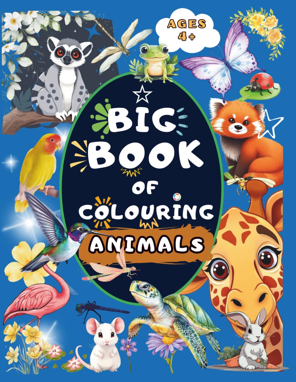 Baby Safari & Zoo Animals Coloring Book: 50 Cute Baby Animals for Kids to Color - Lions, Elephants, Giraffes, Zebras & More