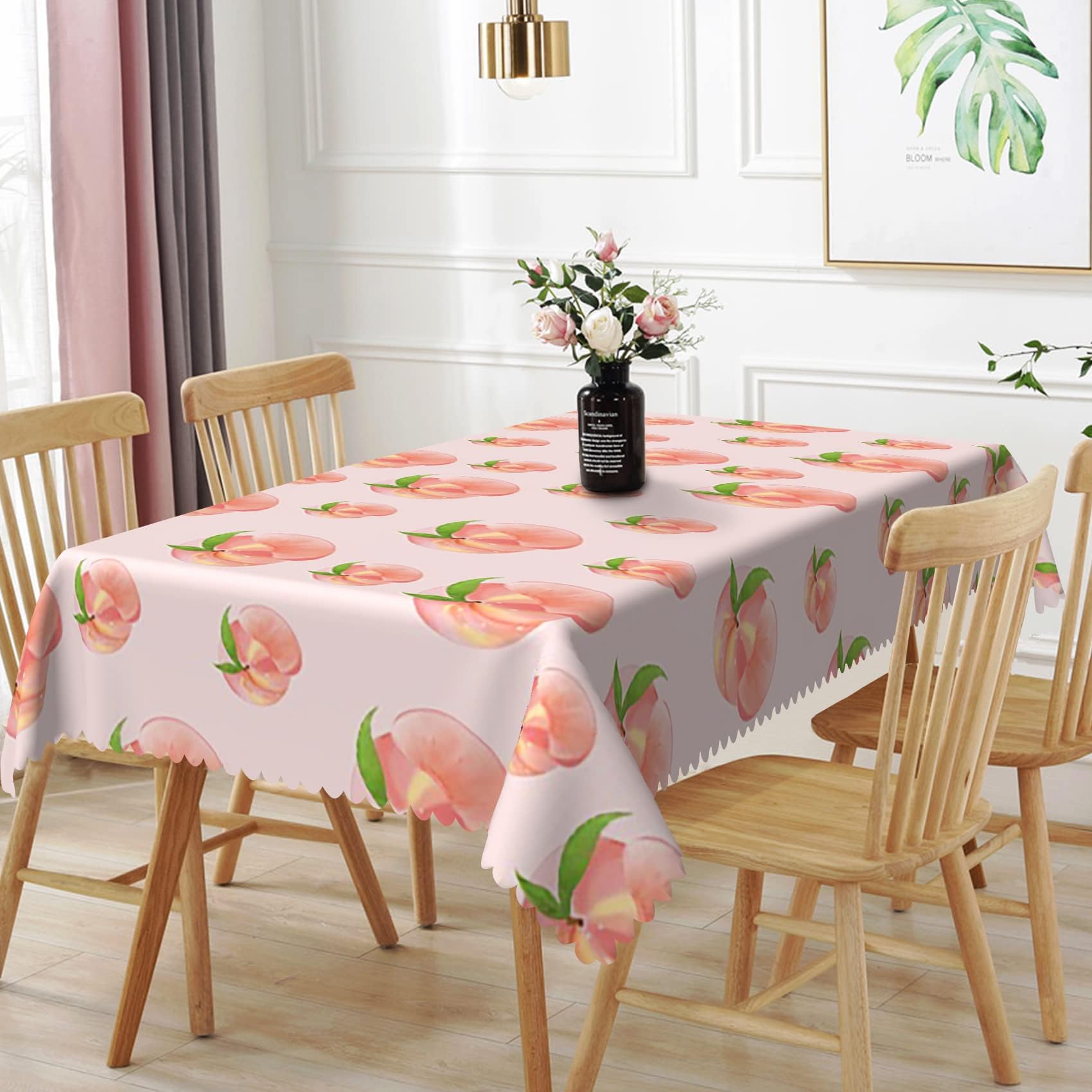 Amazon.com: TTQYFNM 52x70inches Cute Peach Tablecloth Summer Sweet