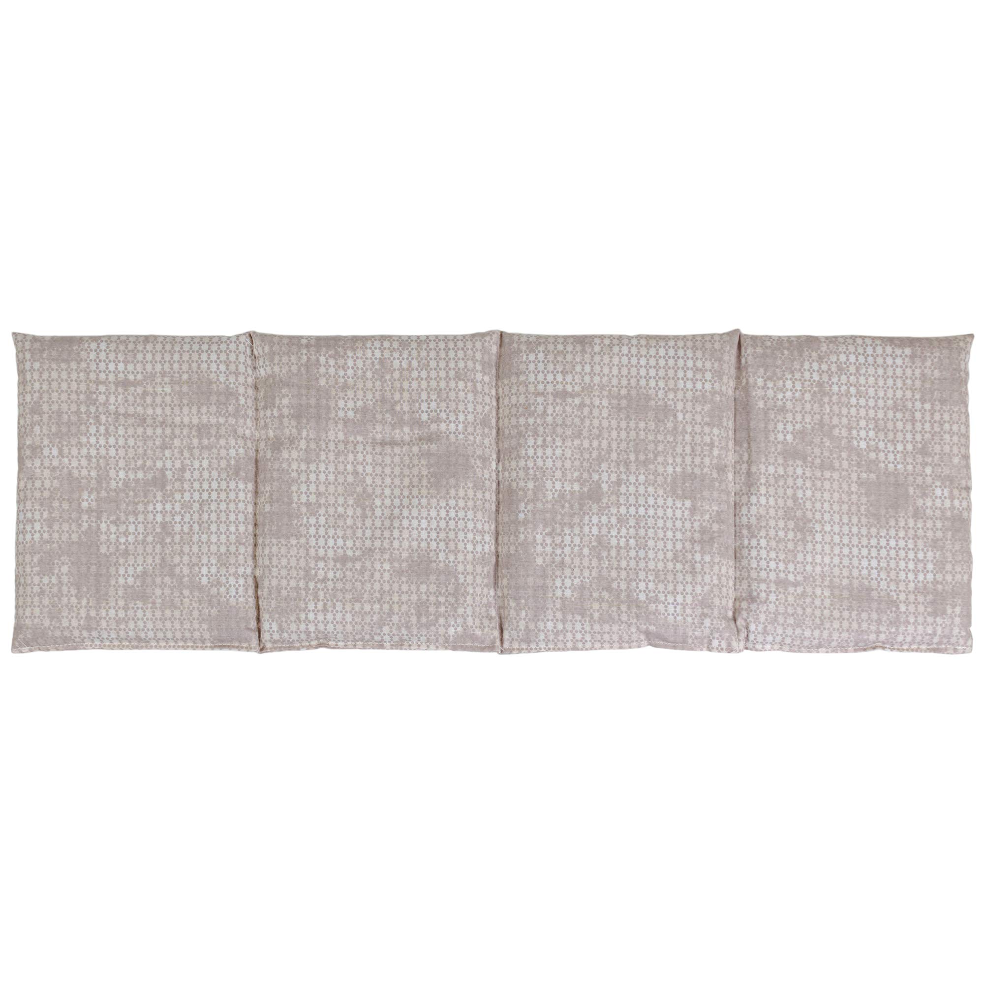Almohada térmica compartimentada en 4 con semillas de grosella 60x20cm - Saco térmico para microondas - Calor y frío - Cojín térmico con semillas (Color: shabby chic gris-beis)
