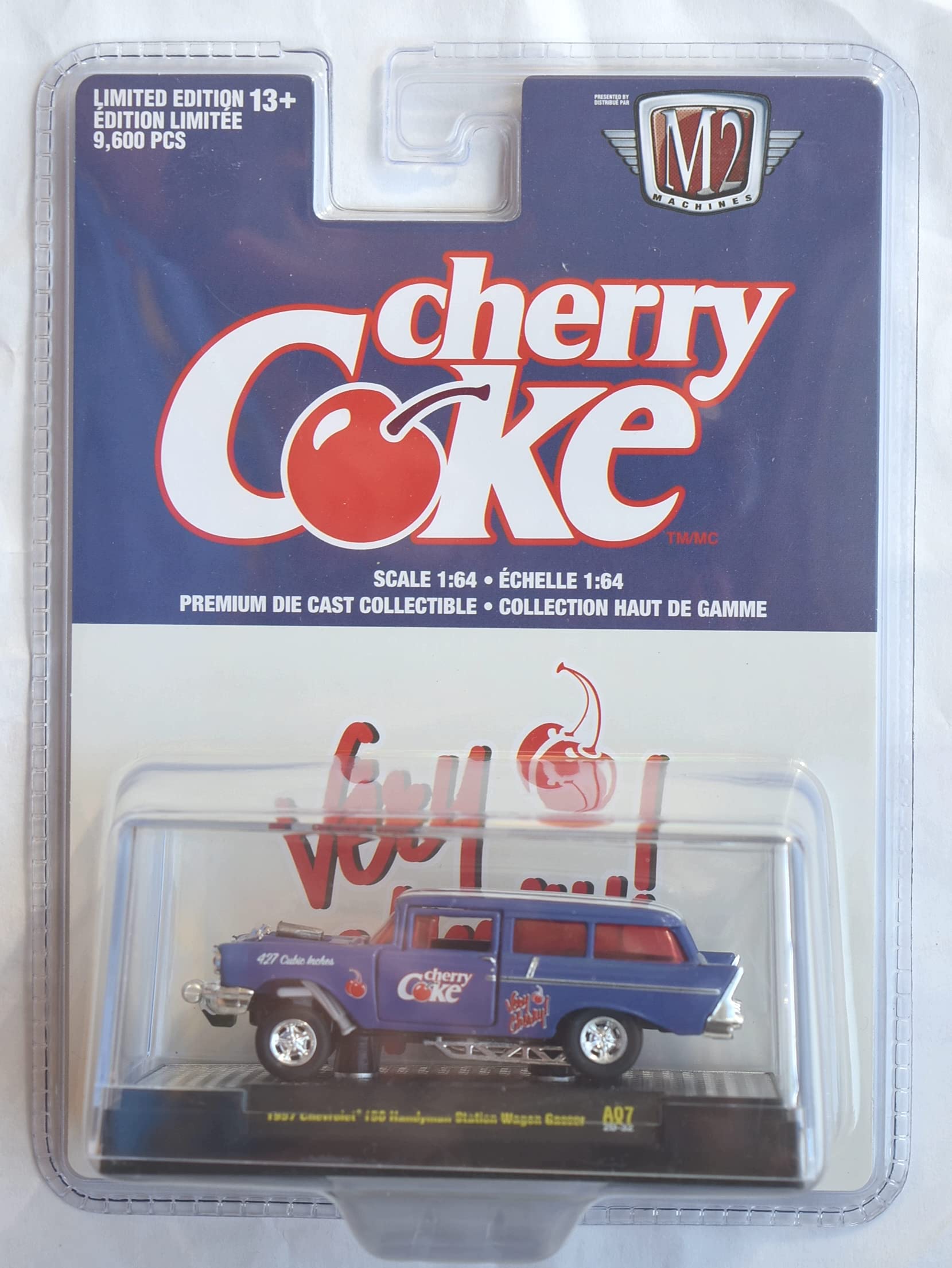 M2 Machines 1957 Chevy 150 Handyman Station Wagon Gasser, [Cherry-Coke] 1:64 Scale