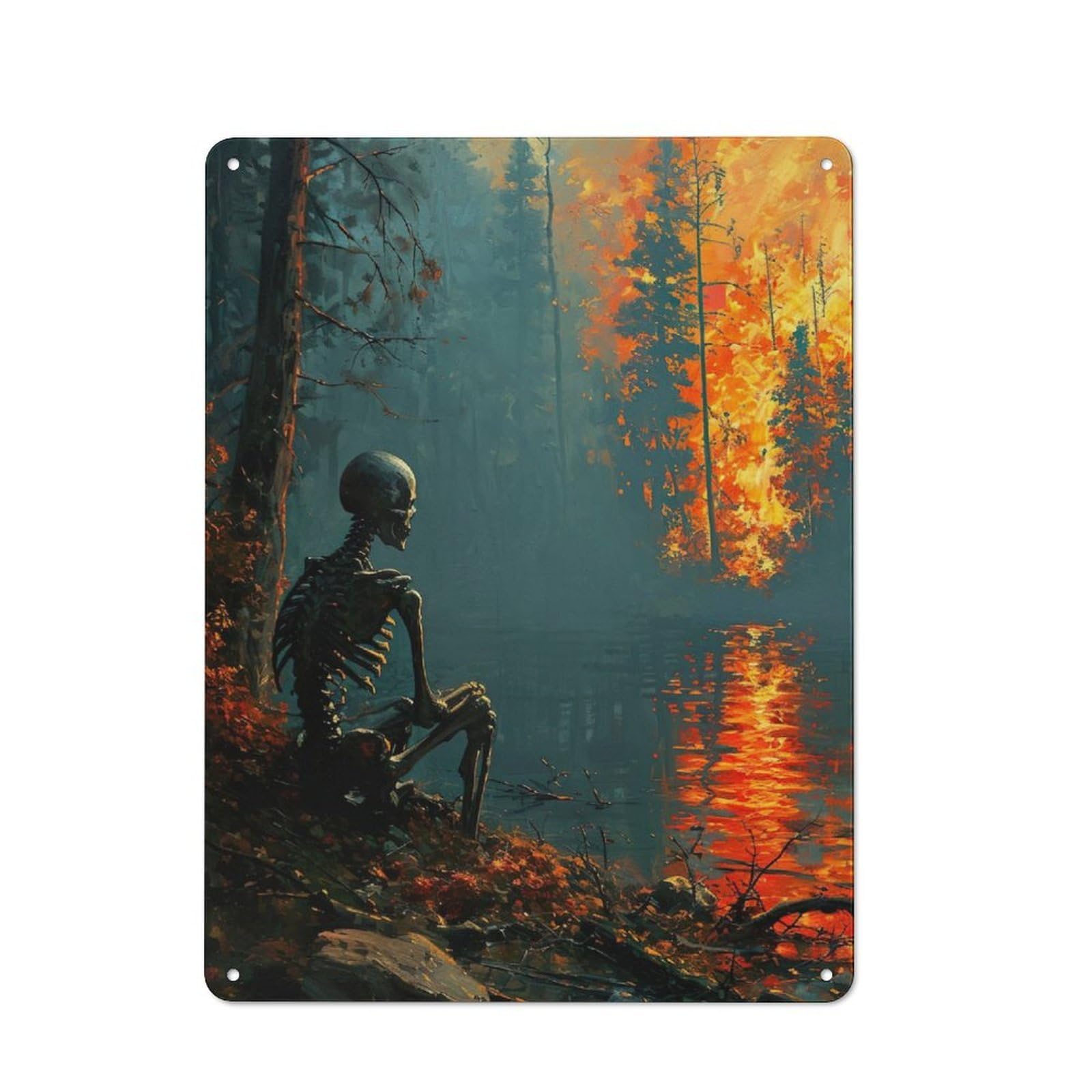 Junmoney Lonely Tin Wall Plaque 40X30cm With For Man Cave Or Games Room, For Updating Man Cave And Games Room After Moving