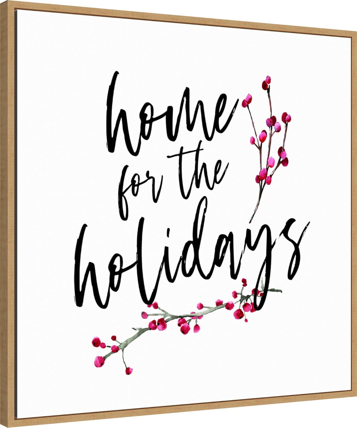 Amanti Art Framed Canvas Wall Art 30x30 Home for the Holidays Portfolio, Framed Wall Art Canvas, Holidays Artwork, Modern Decor, Large Poster Painting for Living Room, Bedroom, Bathroom