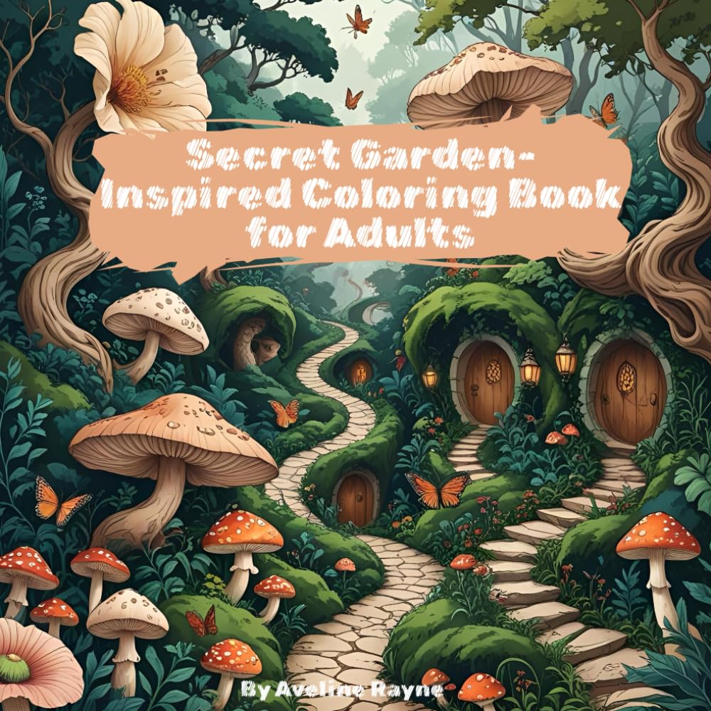 Secret Garden-Inspired Coloring Book for Adults: A Magical Journey Through Intricate Gardens, Hidden Creatures, and Floral Wonders for Stress Relief and Creativity