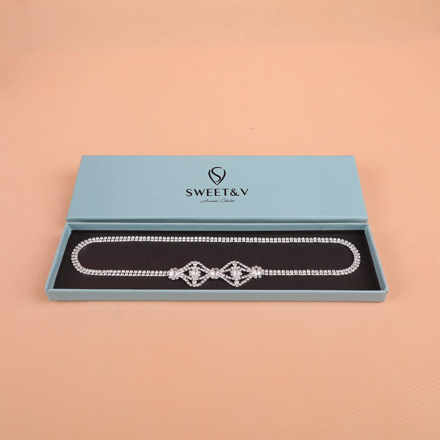 SWEETV 1920s Headband for Women-Silver Rhinestone Flapper Headpiece Accessories for Great Gatsby Party : Clothing, Shoes & Jewelry