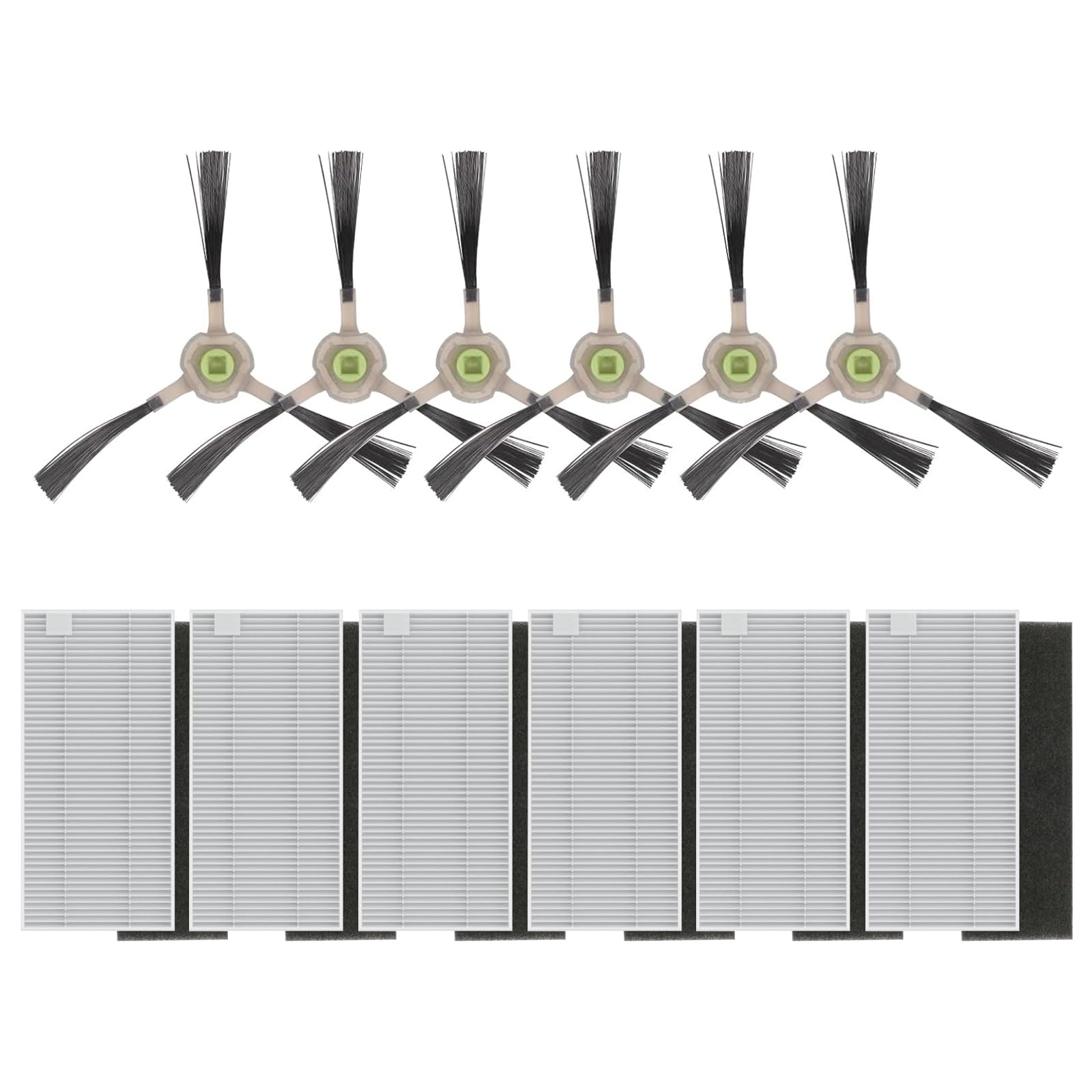 6 Filtri HEPA + 6 Spazzole Laterali Per Lefant M210 Pro - Kit Ricambi Robot Aspirapolvere - Foto 6