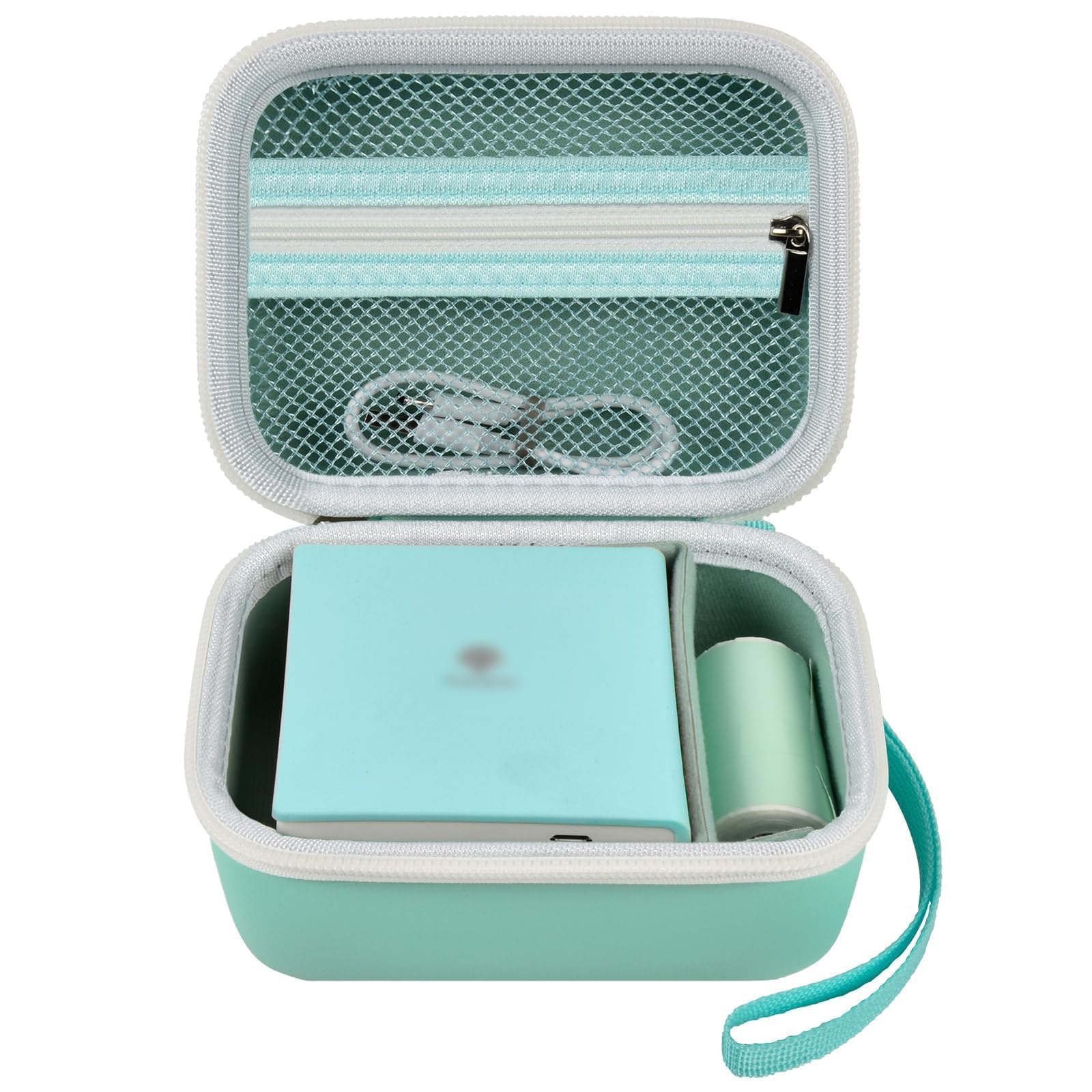 Case for Memoking T02/ for ETIKEZ/for Phomemo M02/ T02/ M02S/ M02 pro/ M02X Inkless Sticker Photo Printer. Portable Printer Storage Holder for Label Maker, Thermal Paper, USB Cable (Box Only)-Green