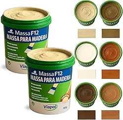 KIT 2 Massa F12 De Calafetar E Correção Madeira 400g - Cores (CEREJEIRA)