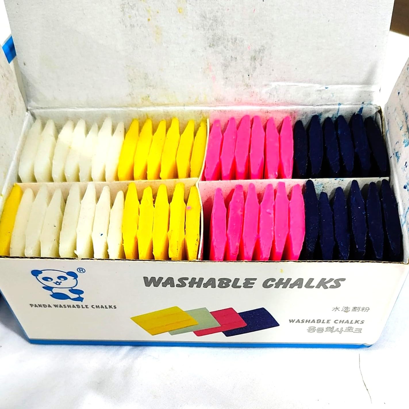 Multi Colour Washable Chalk 50 pcs || Marking Chalk in Fabrics || 4 Colors (Pink, Yellow, Dark Blue, White) | Washable Fabric Marking Chalk for Sewing, Stitching & Dressmaking-image-33