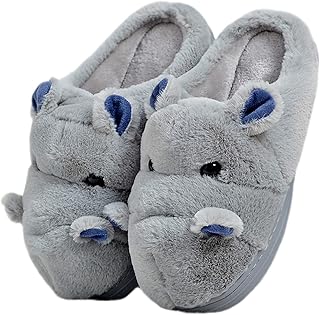 Women's Slippers Hippo Slippers Cartoon Slippers Animal Slippers Winter Slippers Warm Slippers Cute Slippers Furry Slippers Home Slippers
