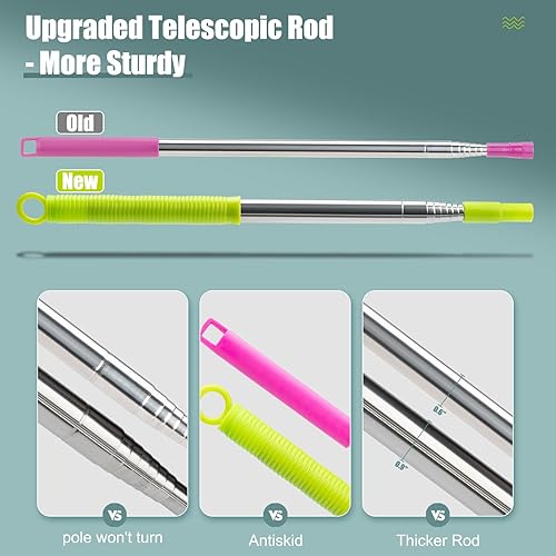 Miniatura 2 de Plumeros de 13 pies para limpieza, plumero con poste de extensión para limpiar ventilador de techo alto, ventana alta, sofá, plumero de telaraña