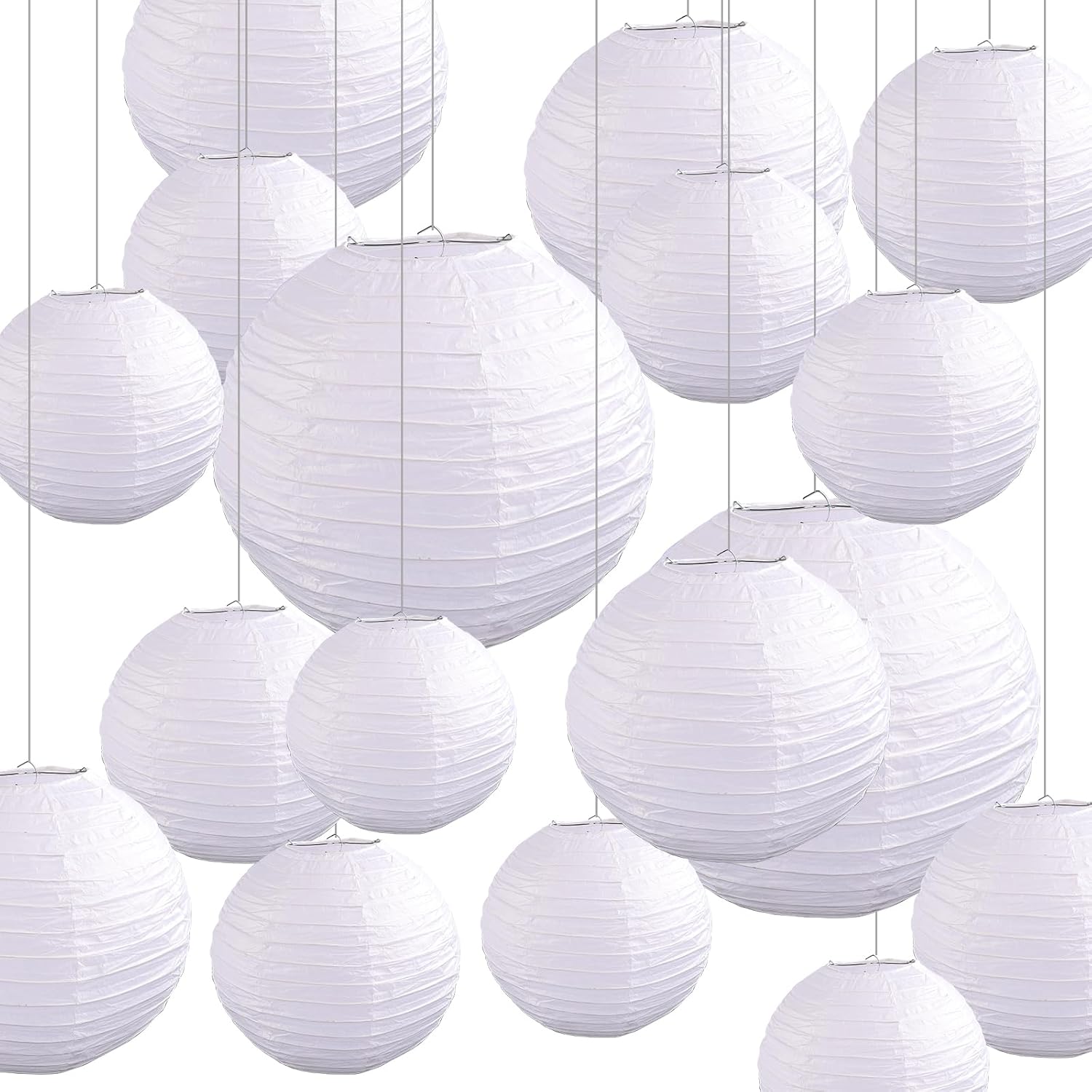 Papierlaternen Heißluftballon 5 Stück Weiß - DIY Deko Für Party & Hochzeit