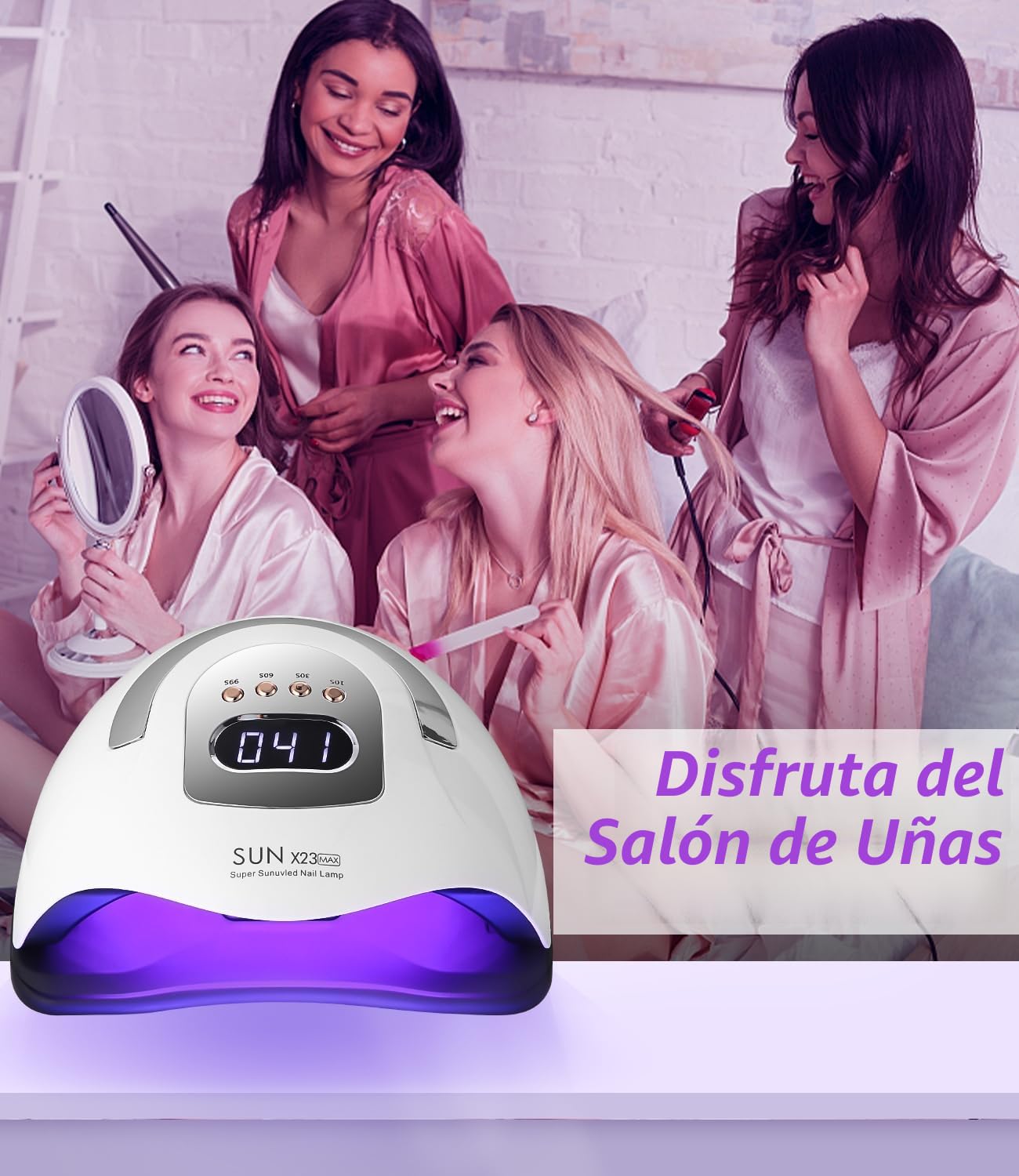 380W Lámpara de Uñas UV LED, 81pcs de cuentas LED Profesional Curado de Esmalte de Gel Secador de Uñas Rápido, con Función de Temporización para Manicura/Pedicure Nail Art en el Hogar y Salón