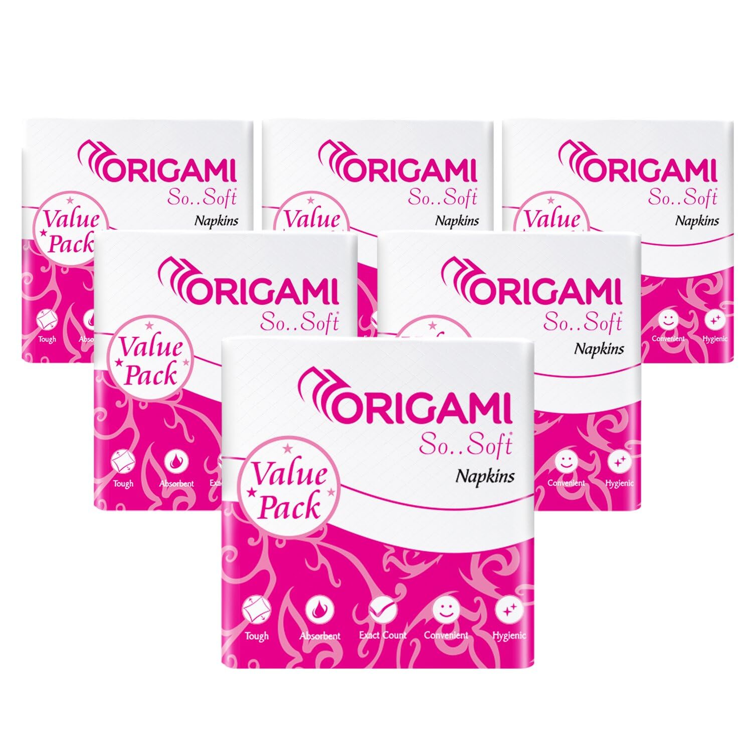 Origami 1 Ply Tissue Paper Napkins - Pack of 6 (100 Pulls Per Pack, 600 Sheets) (B09RGYLM9J) Amazon Price History, Amazon Price Tracker