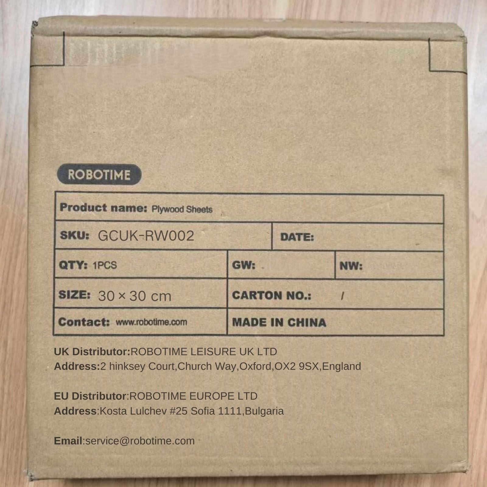 ROBOTIME Tablero Madera Contrachapada 6mm Nogal 30×30cm 6 Piezas Tablero de Madera a Medida Para Bricolaje,Pirograbado Corte por Laser CNC Router Modelado