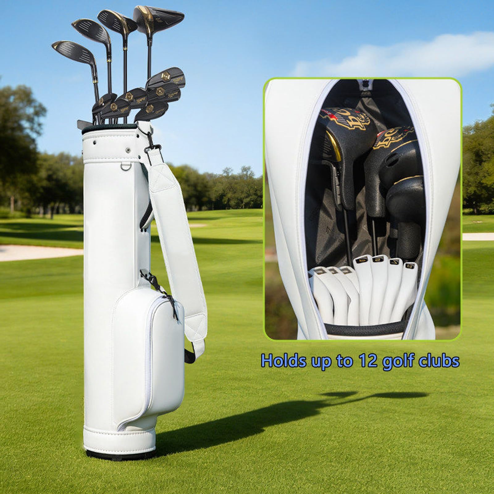 Borsa For Pistola Da Golf Leggera, Borsa Da Trasporto Da Golf Impermeabile Con Tracolla, Borsa Da Golf Portatile For Driving Range Nero/Bianco/Blu