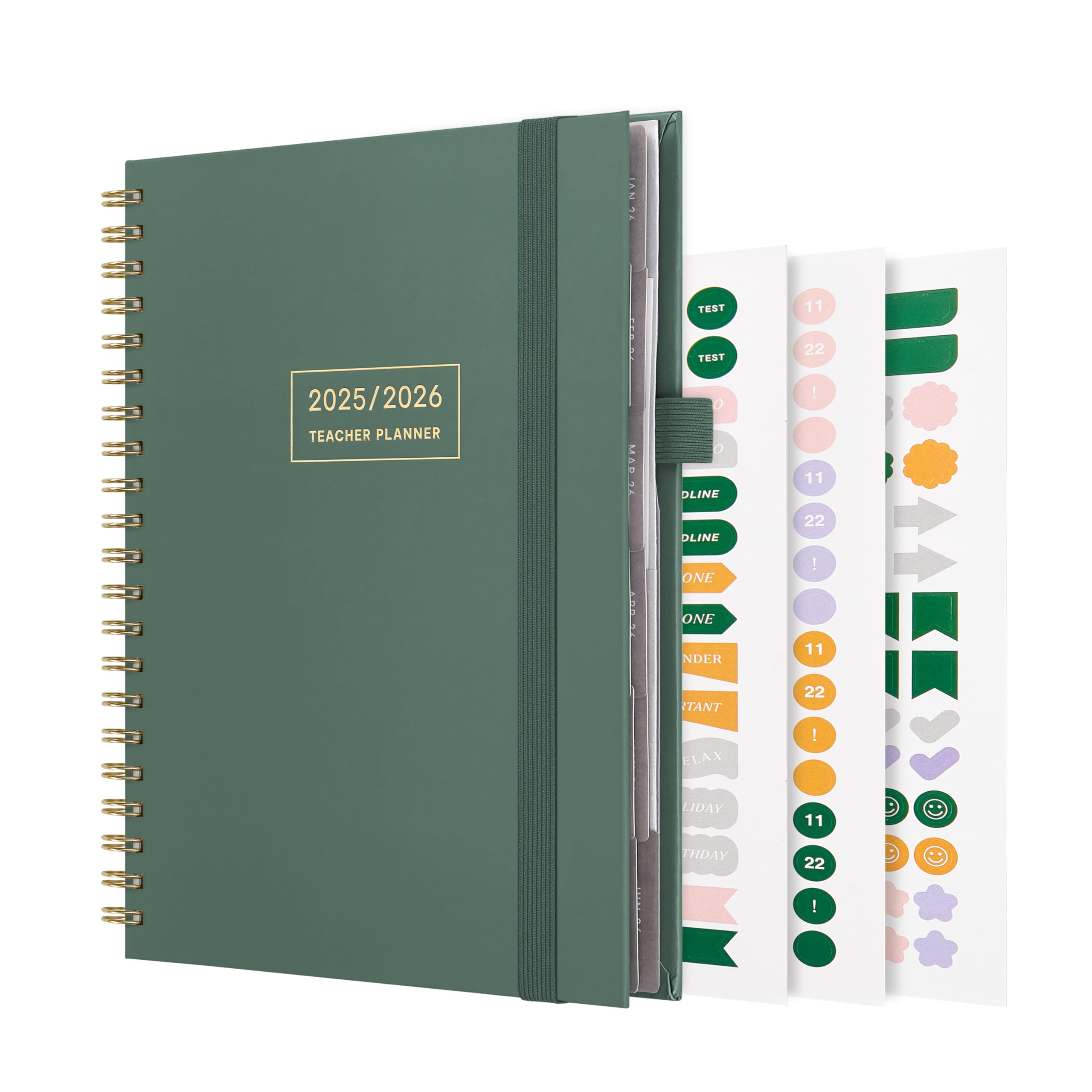 And Per Se Teacher Planner 2025-2026 Academic Year -Teacher Lesson Planner from July 2025 to June 2026, 8.5" x 11", Weekly & Monthly Planning for Teachers with Monthly Tabs, Stickers (Green) โ image 1