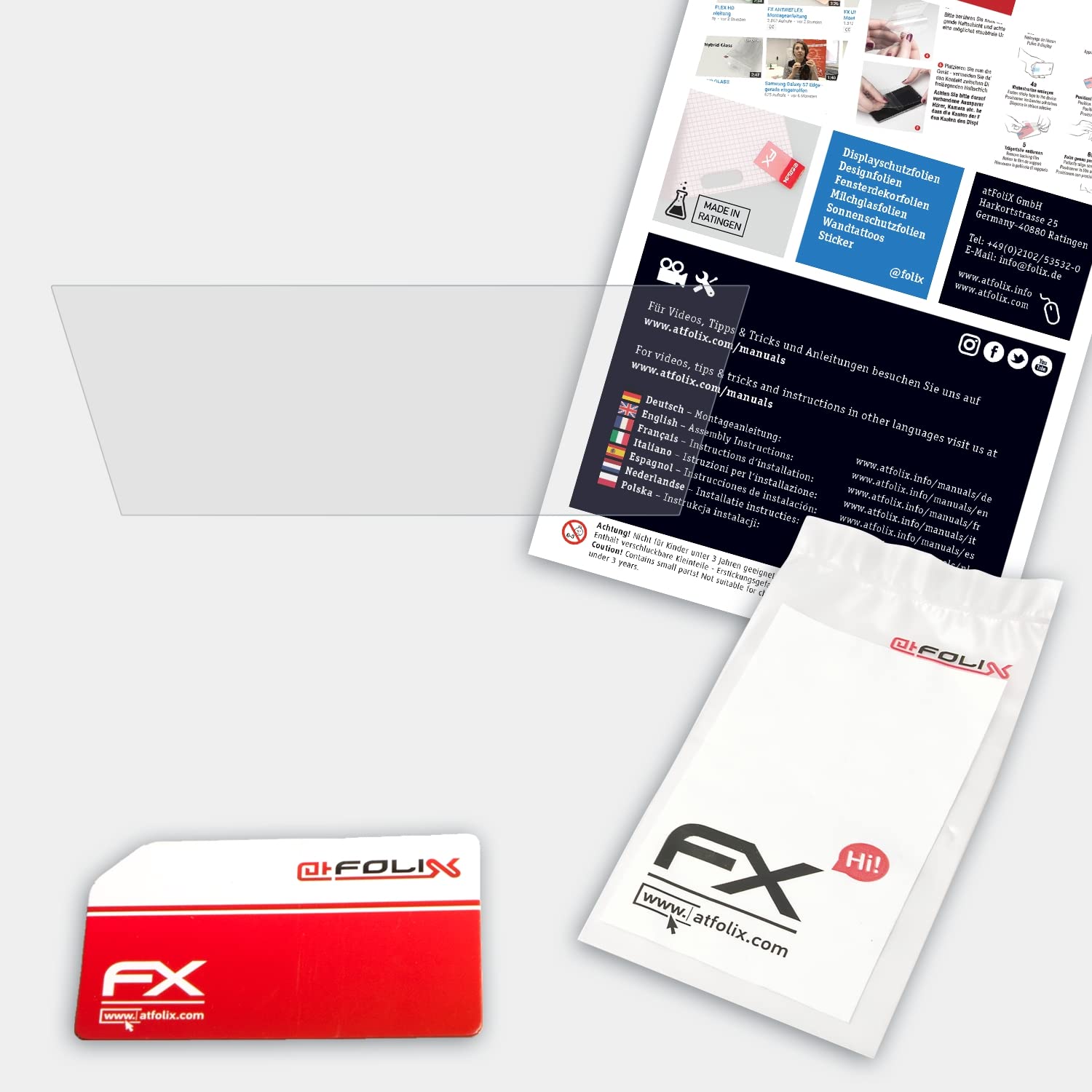 atFoliX Plastic Glass Protective Film compatible with DeLonghi PrimaDonna Class ECAM556.55.W Glass Protector, 9H Hybrid-Glass FX Glass Screen Protector of plastic