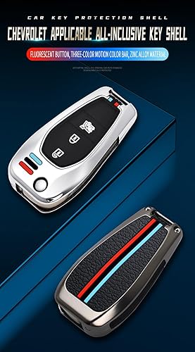 Miniatura 3 de ontto Elegante carcasa para llave de coche con llavero para Chevy Cruze Trax Spark Sonic Flip plegable llave remota carcasa de llave de metal apta