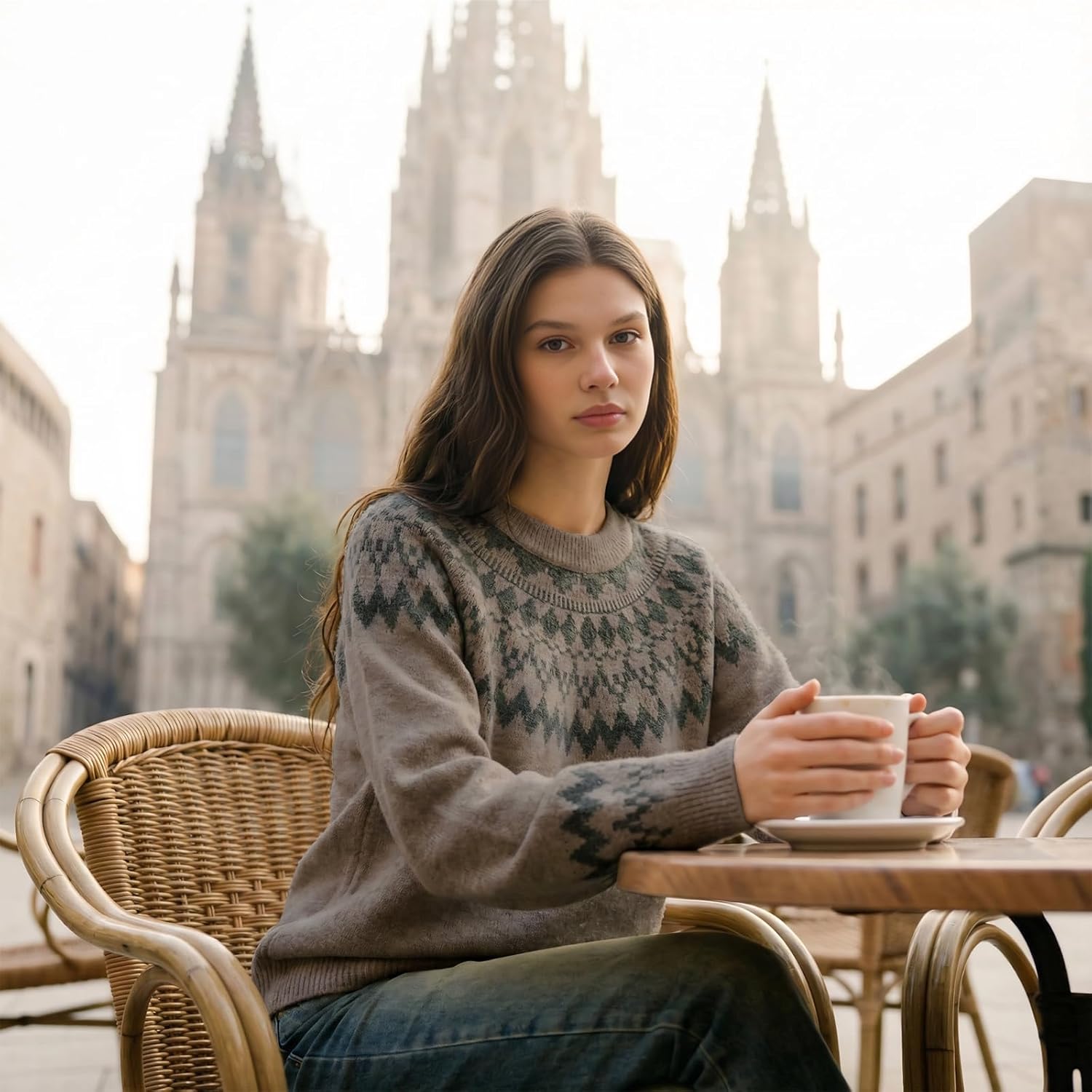 Womens Fair Isle Sweaters 2026 Vintage Sweater Colorful Crew Neck Long Sleeve Pullover Jumper Tops - Image 4