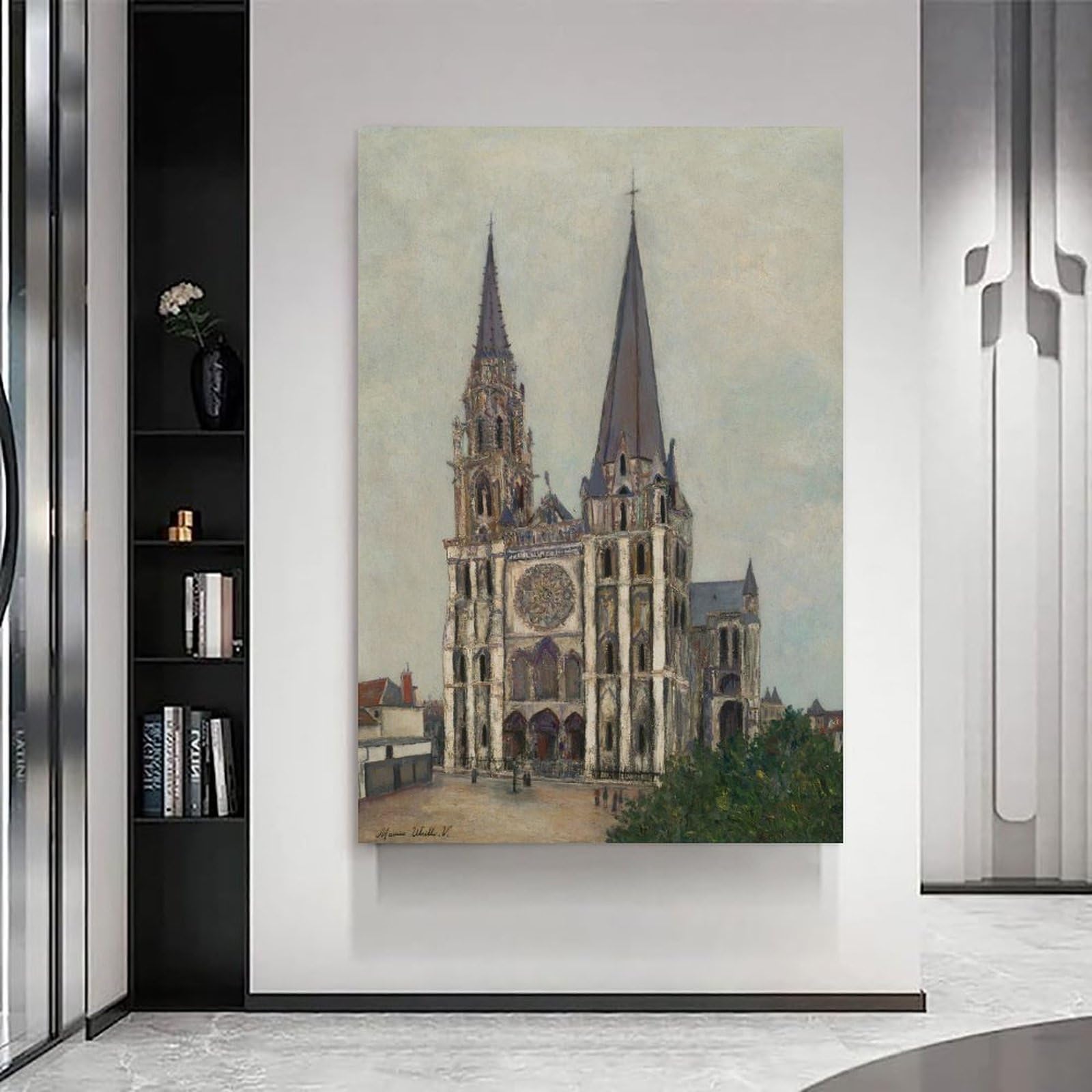generisch The Cathedral of Chartres by Maurice UtrilloModernas Impresiones en lienzo, Cuadros Decorativos Para Habitaciones de Niños o Niñas, Murales para Sala de Estar Y Pinturas Con Motivos