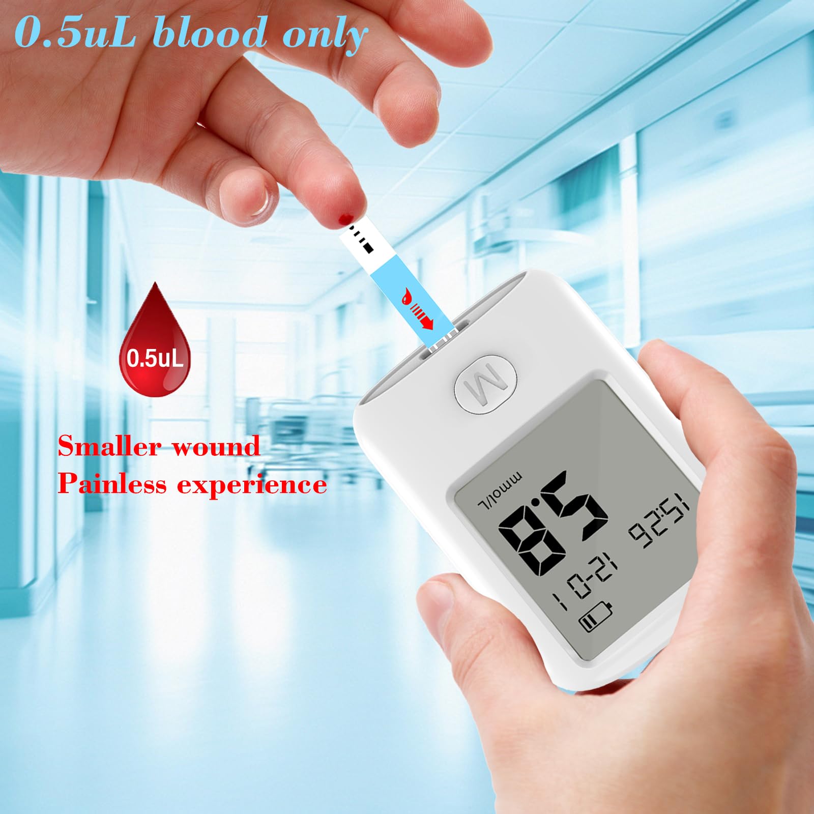 BLOOD TESTING METER | 50 Lancets and 50 Strips, 6s Home Testing Kit Safe for Kids and Adults — view 4