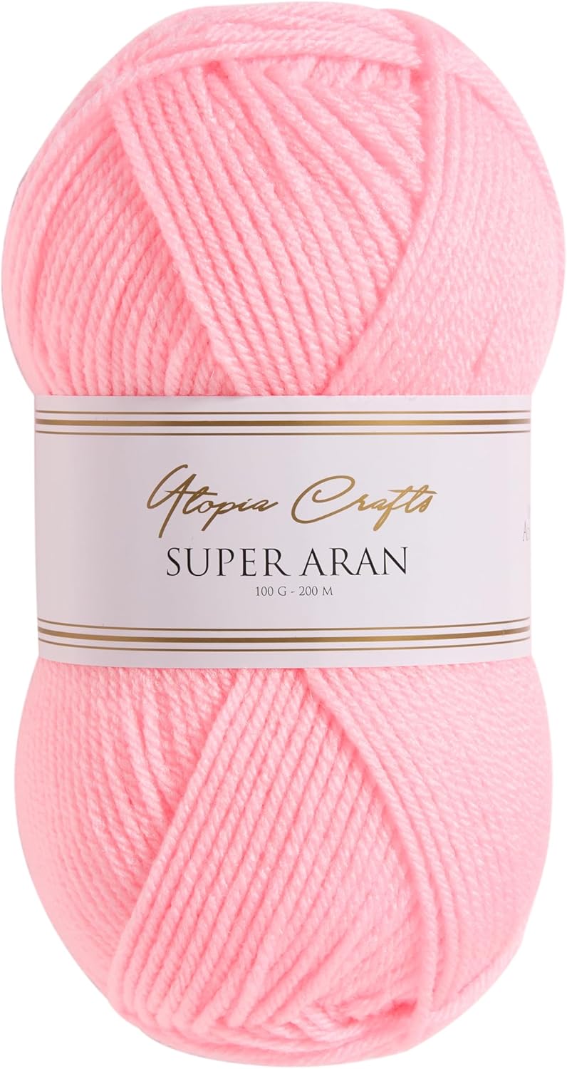 Utopia Crafts Super Aran Knitting and Crochet Yarn 100g (Powder Blush)