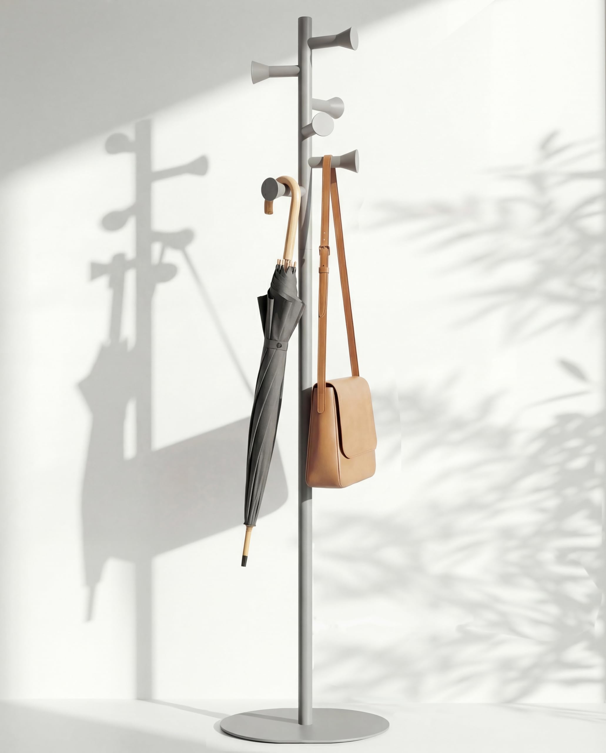 nidoshu Garderobenständer grau aus Metall Kleiderständer stabil und modernes und minimalistisches Design Garderobe stehen für Deko Schlafzimmer und Eingangsbereich Zuhause und Büro (MATTGRAU)