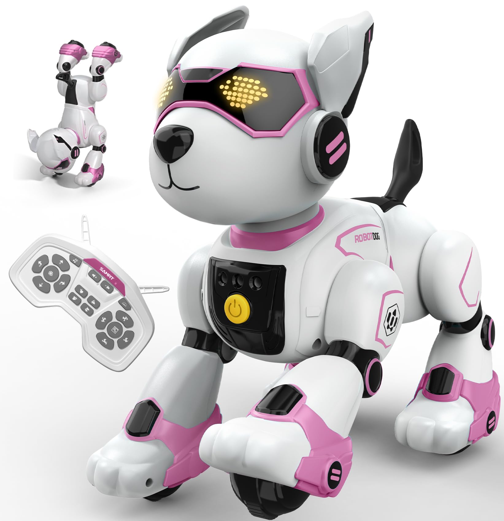anysun Robot dla psa, pies dla dzieci, możliwość ponownego ładowania, programowalna zabawka dla psa robota z poleceniami głosowymi, pilot zdalnego sterowania i czujnik dotykowy, prezent dla chłopców