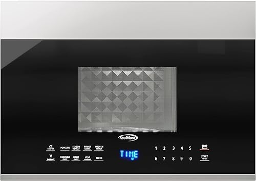 KoolMore Microondas de acero inoxidable de 1.3 pies cúbicos, función de campana de ventilación de 300 CFM, 1000 W, 24 pulgadas (KM-MOT-OP1SS)