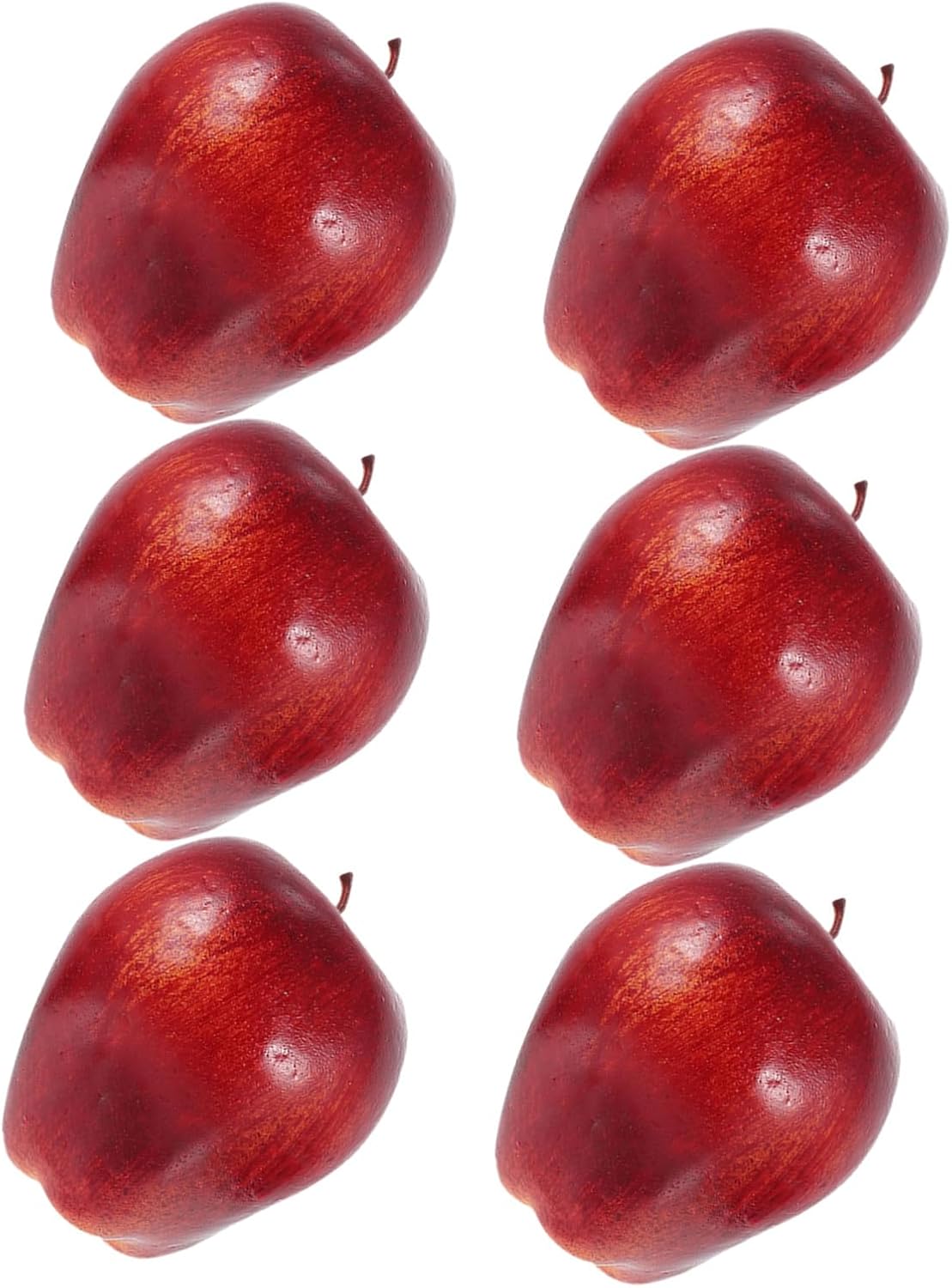 6pcs Lifelike Red Delicious Artificial Fruits Set Foam Fake Fruit Decorations for Home Kitchen Photography Props Restaurant Display