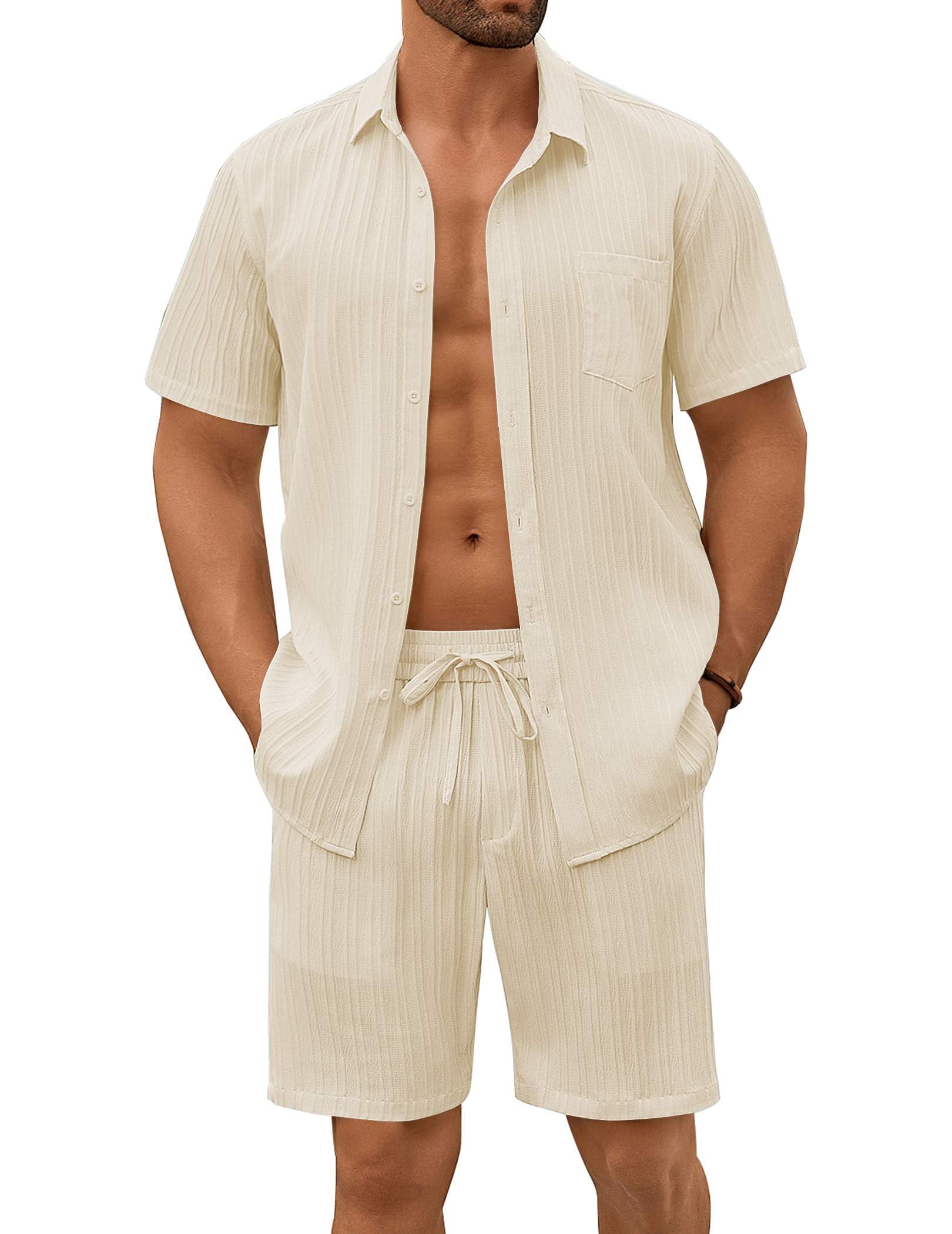 COOFANDY Linen Texture Set