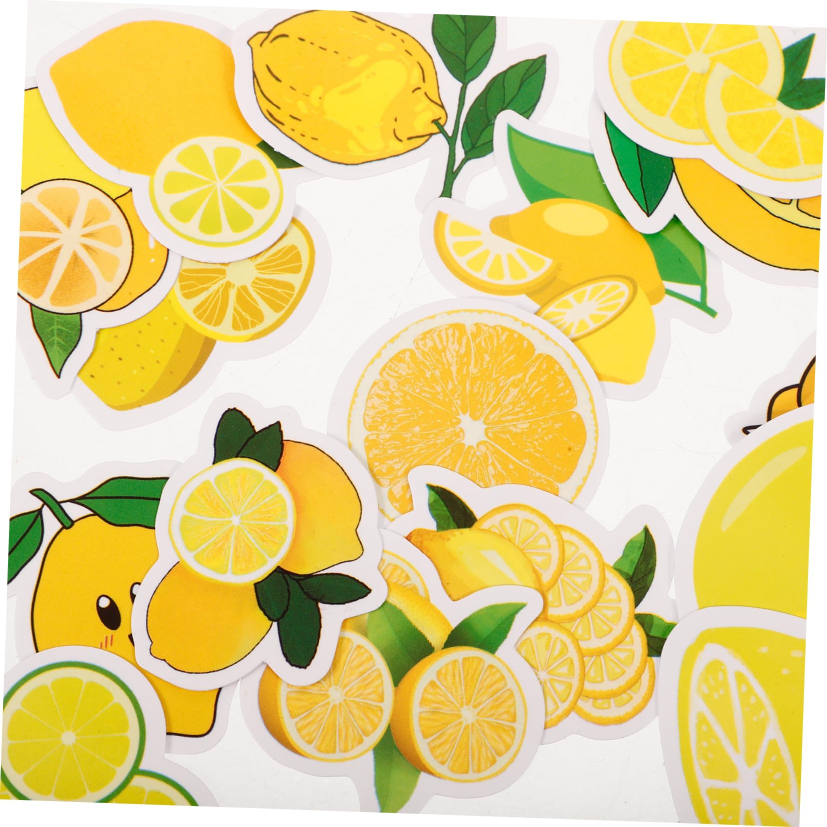 HOMSFOU 50 Pegatinas Adhesivas de Limón Diseño Adorable para Portátil y Maleta, Seguras y Decorativas, Ideales para Decorar y Regalar a Amigos