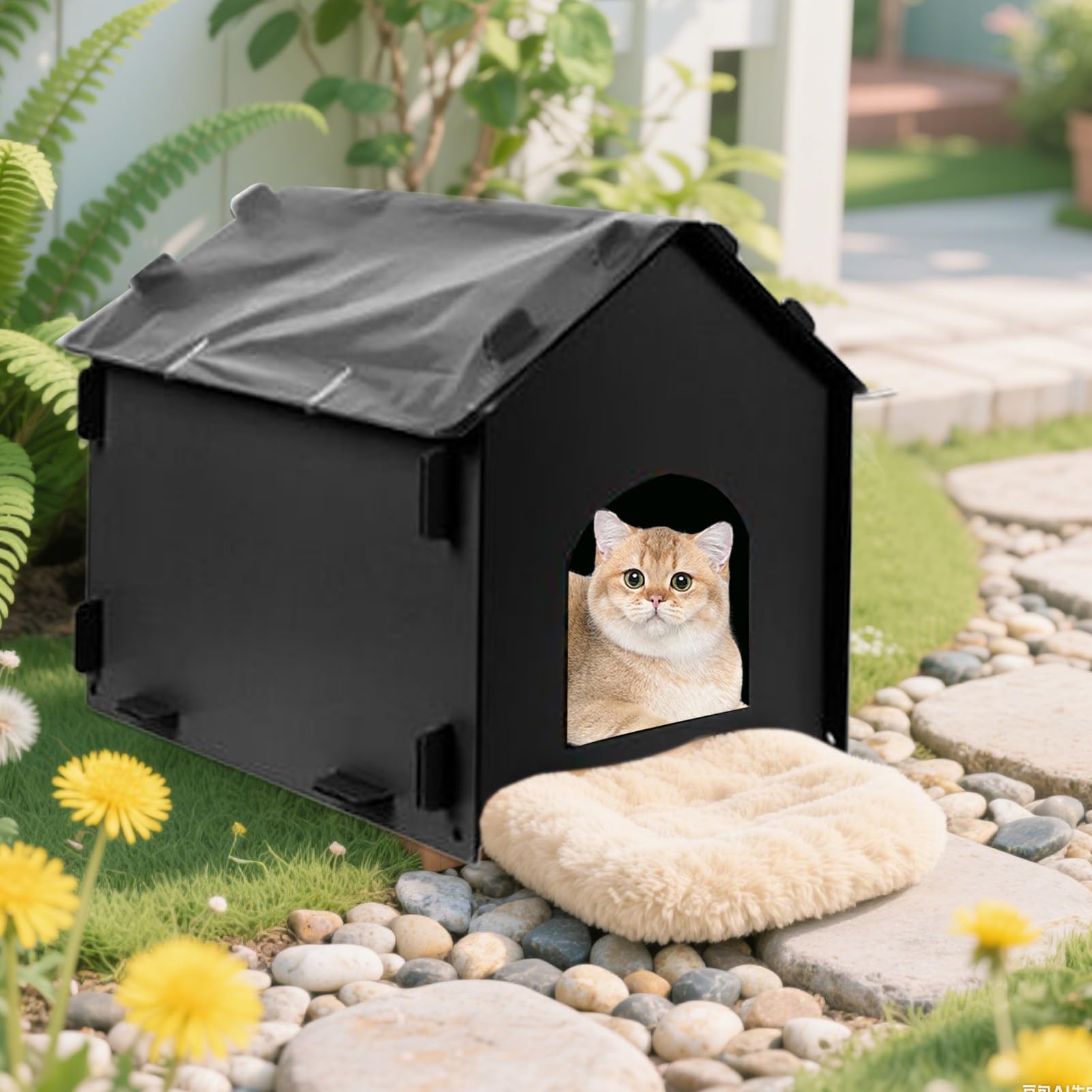 Casa Per Gatti Da Esterno Casa Per Animali Domestici Isolata Sicura E | Recinto Per Animali Esterno Rifugio per Comunità Balcone Giardino Cortile Strada Garage