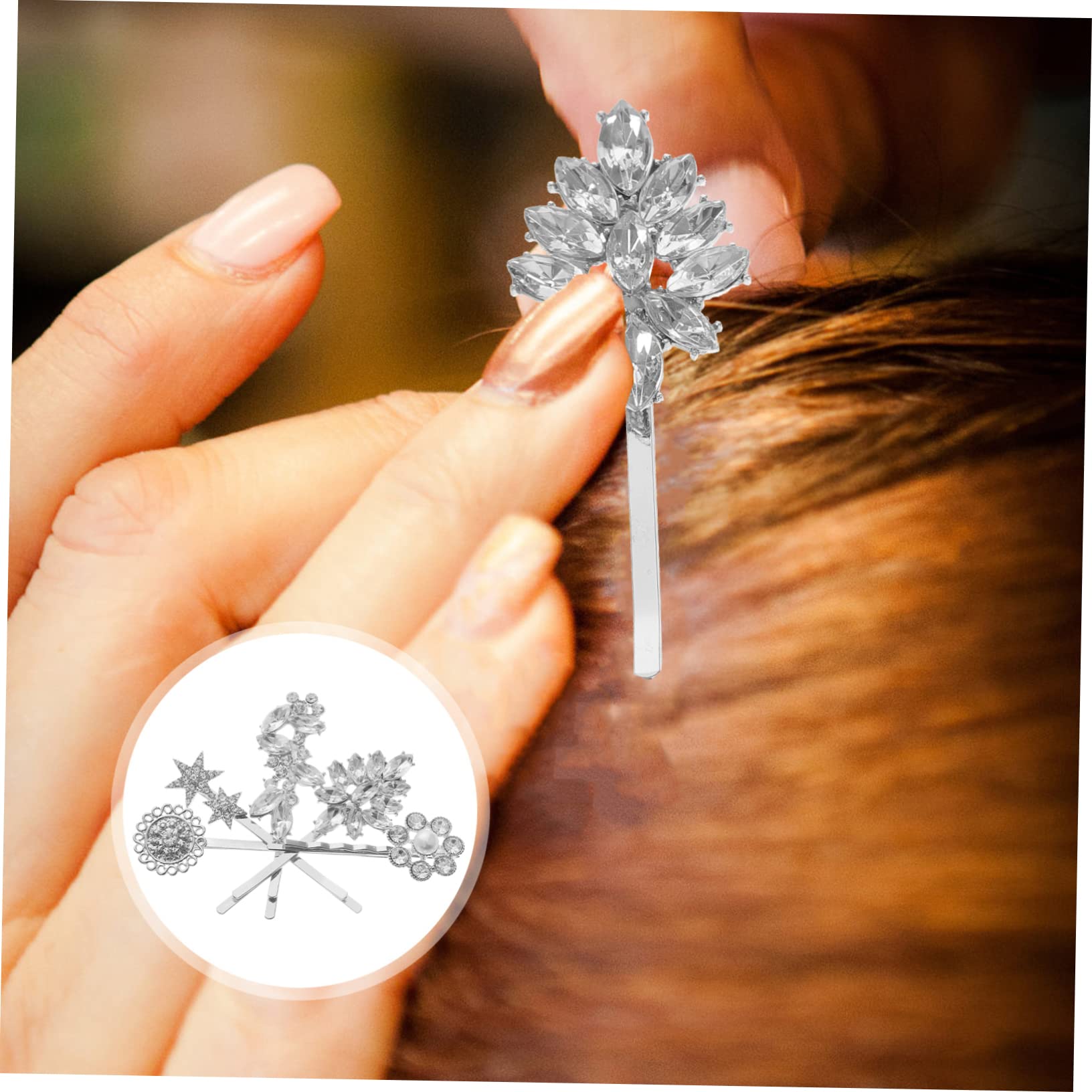 Didiseaon 30 Piezas chamarra slot con tachuelas de rombos joyas para el cabello para mujeres tocado de de imitación para mujer pinza para el cabello de boda pasador pequeño