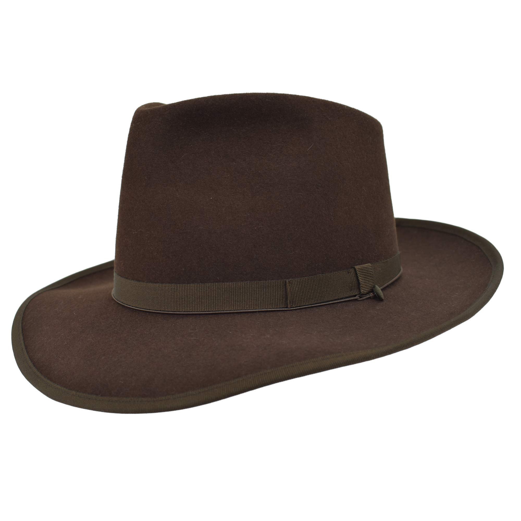 Melegari Fedora Johnny Replica Hut Top Qualität braun
