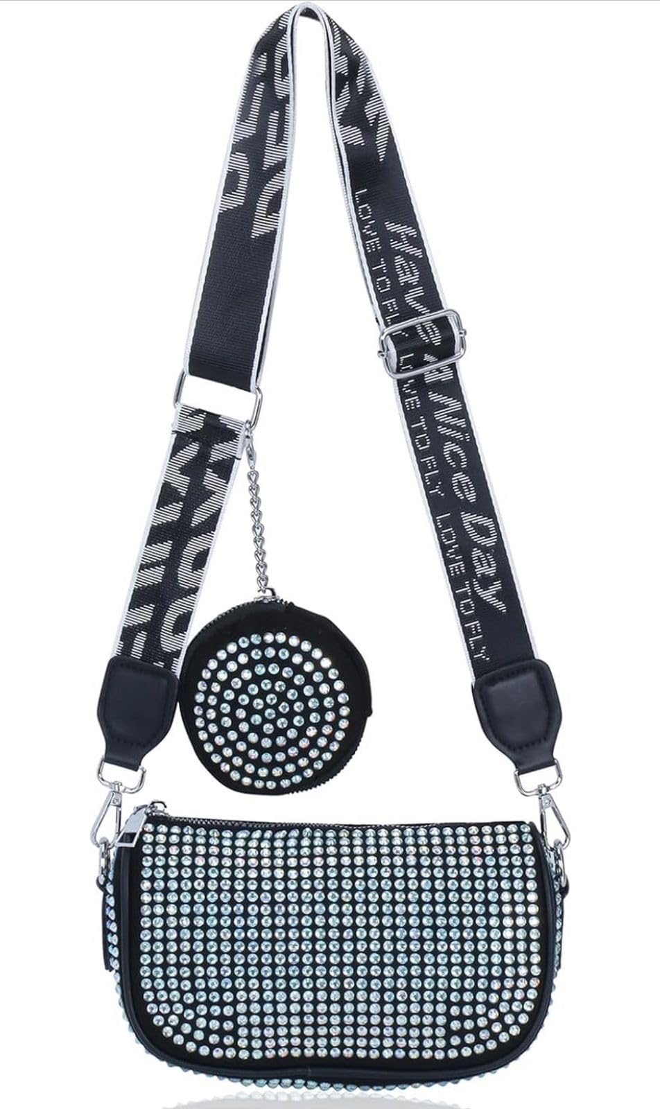 Stylish Crossbody Sling Bag with Detachable Broad Belt, Coin Pouch, Evening Clutch, Shoulder Strap, Bling Bag for Women, Multicolour sling bag (B0D8FWN88D) Amazon Price History, Amazon Price Tracker