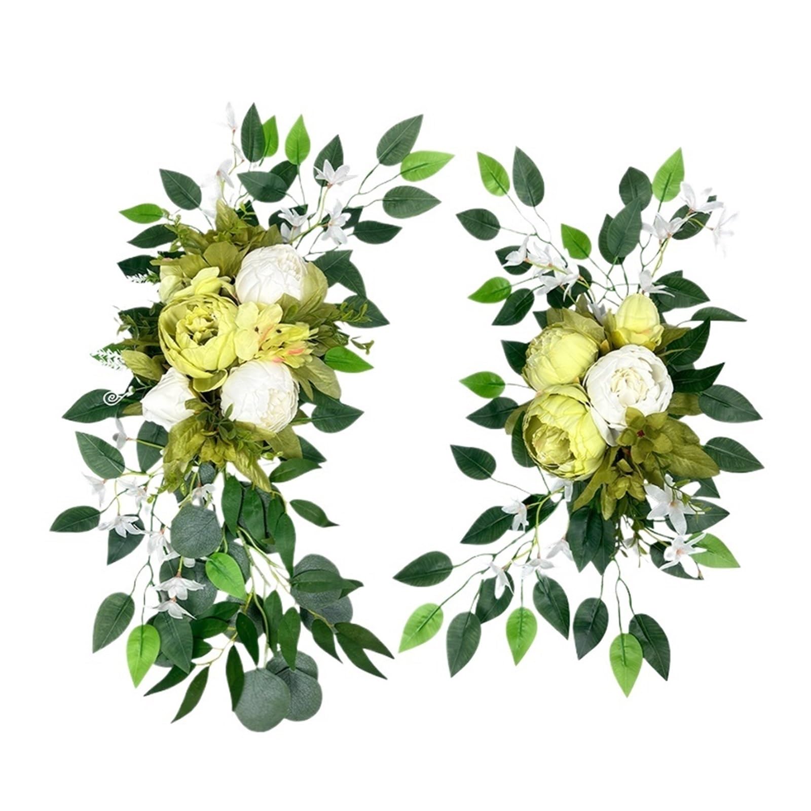 Casetlong 1set Artificial Flowers Wedding Garland Drapes For Decorations(White)