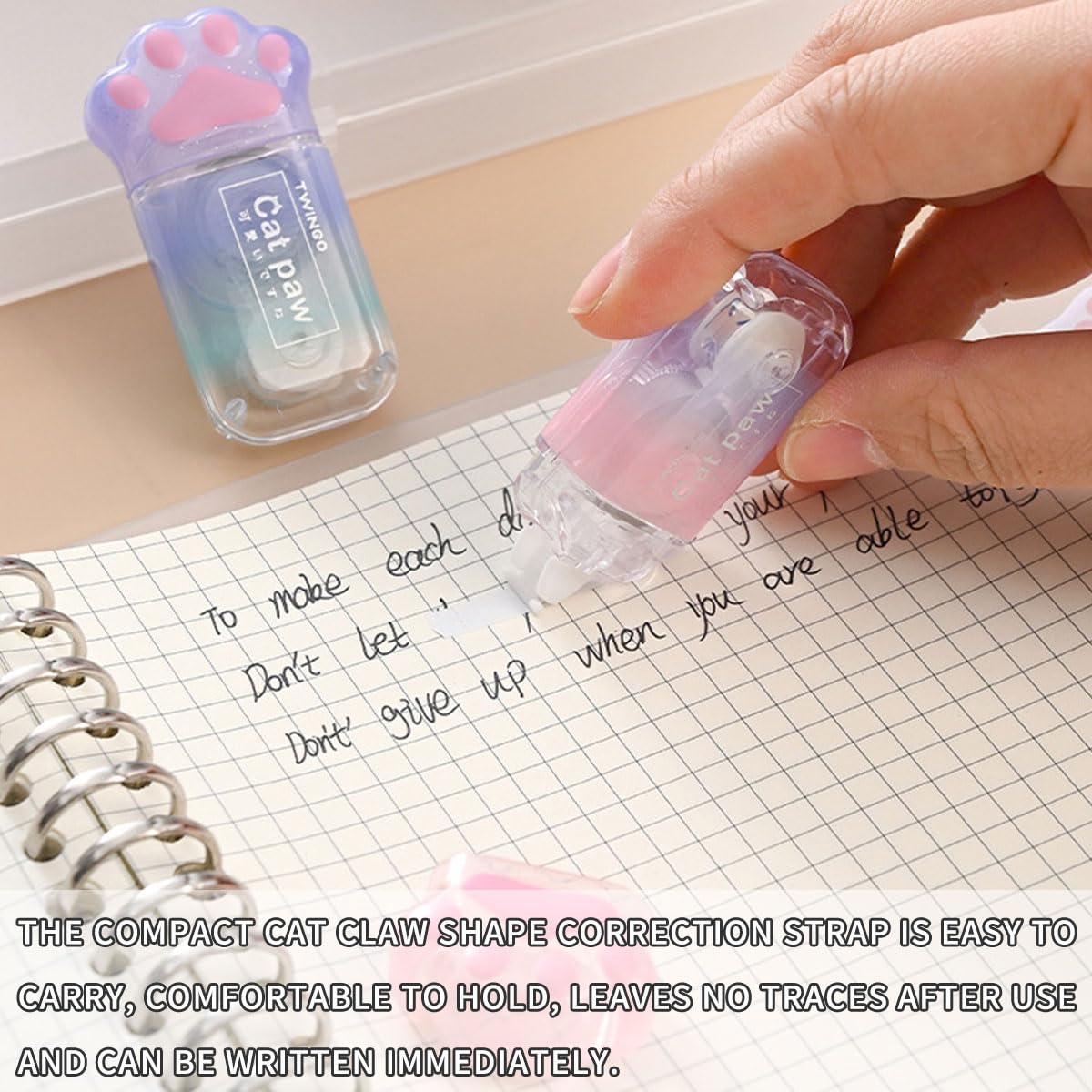 SCJJZ Kit Papeterie Mignonne Griffe De Chat – Set Scolaire 14 Pièces Cadeau Rentrée Étudiante